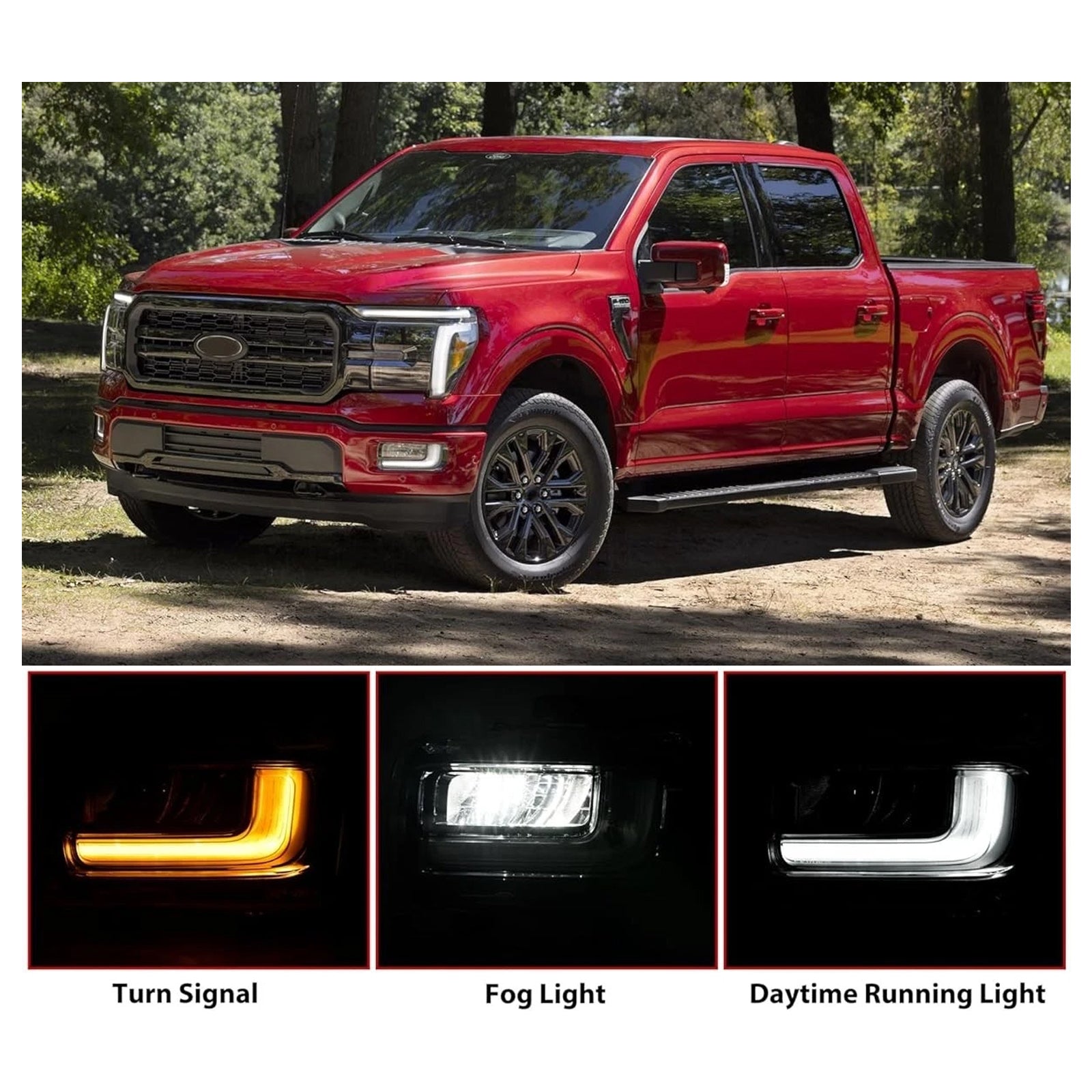 2024-2025 Ford F150 Pair LED Front Fog Light Lamp RL3415A254AB RL3415A254AC
