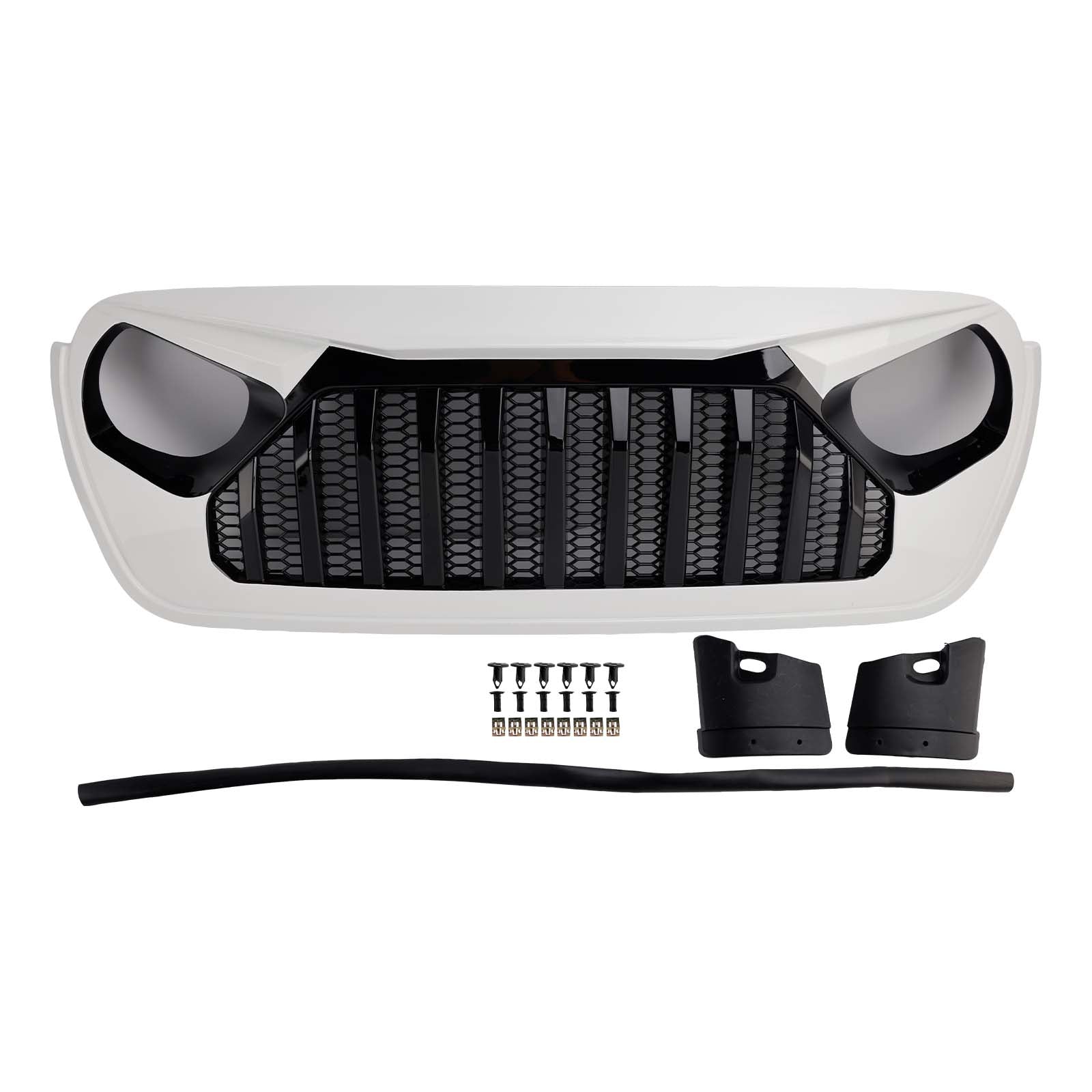 2018-2023 adapté pour Jeep Wrangler JL JT blanc & noir calandre avant Vader Grille de pare-chocs
