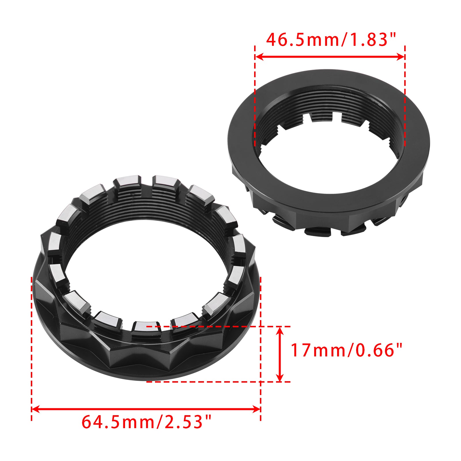 Zwarte achterwielmoerset voor Ducati Streetfighter Multistrada Diavel SS939/950/S