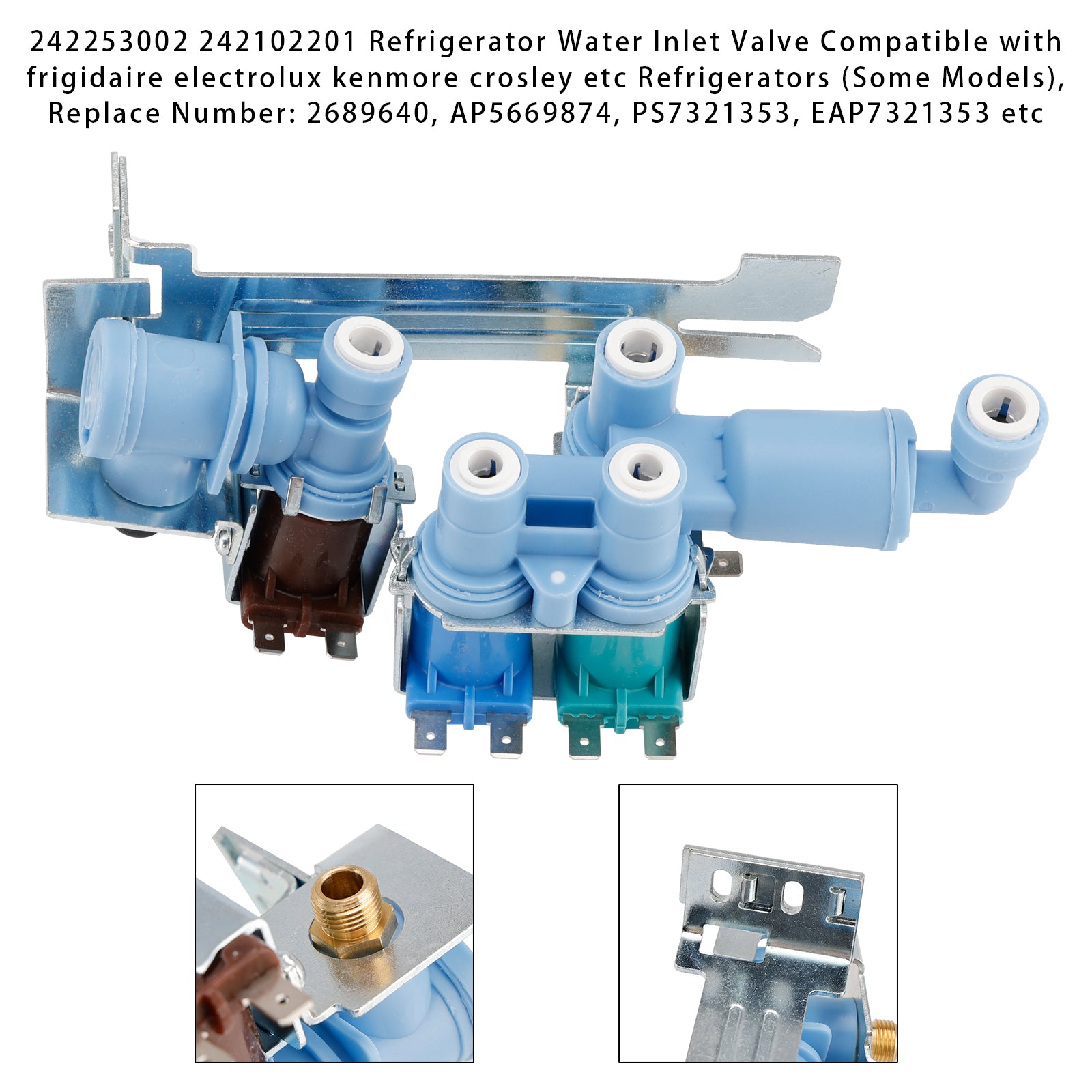 242253002 kjøleskap Ice Maker Water Inlet Valve for Frigidaire/Electrolux