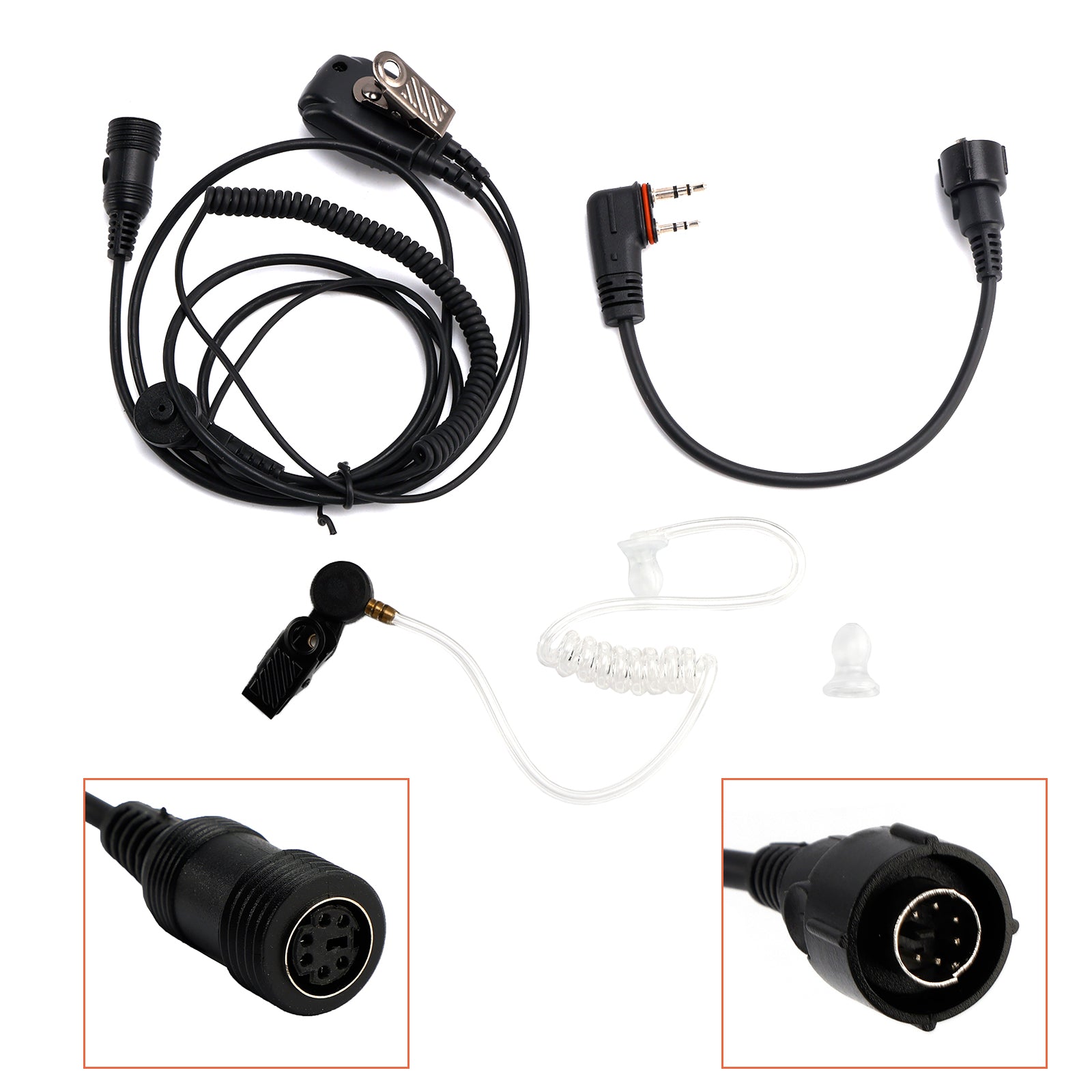 Écouteurs intra-auriculaires à Tube d'air Transparent 102B, avec ligne A24, pour ICOM A25CE A25N A24