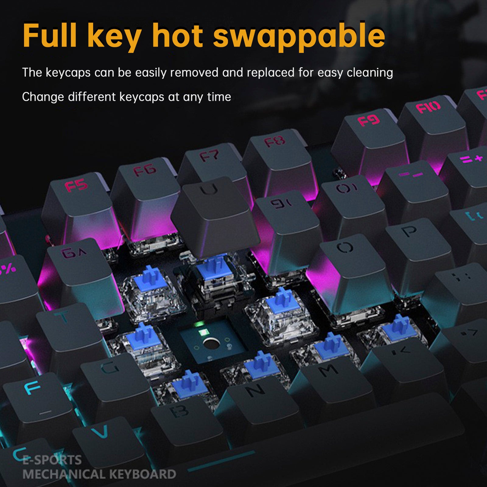 K1000 Mechanical Keyboard Wired 104key Red Switches for PC Chroma RGB Wrist Rest