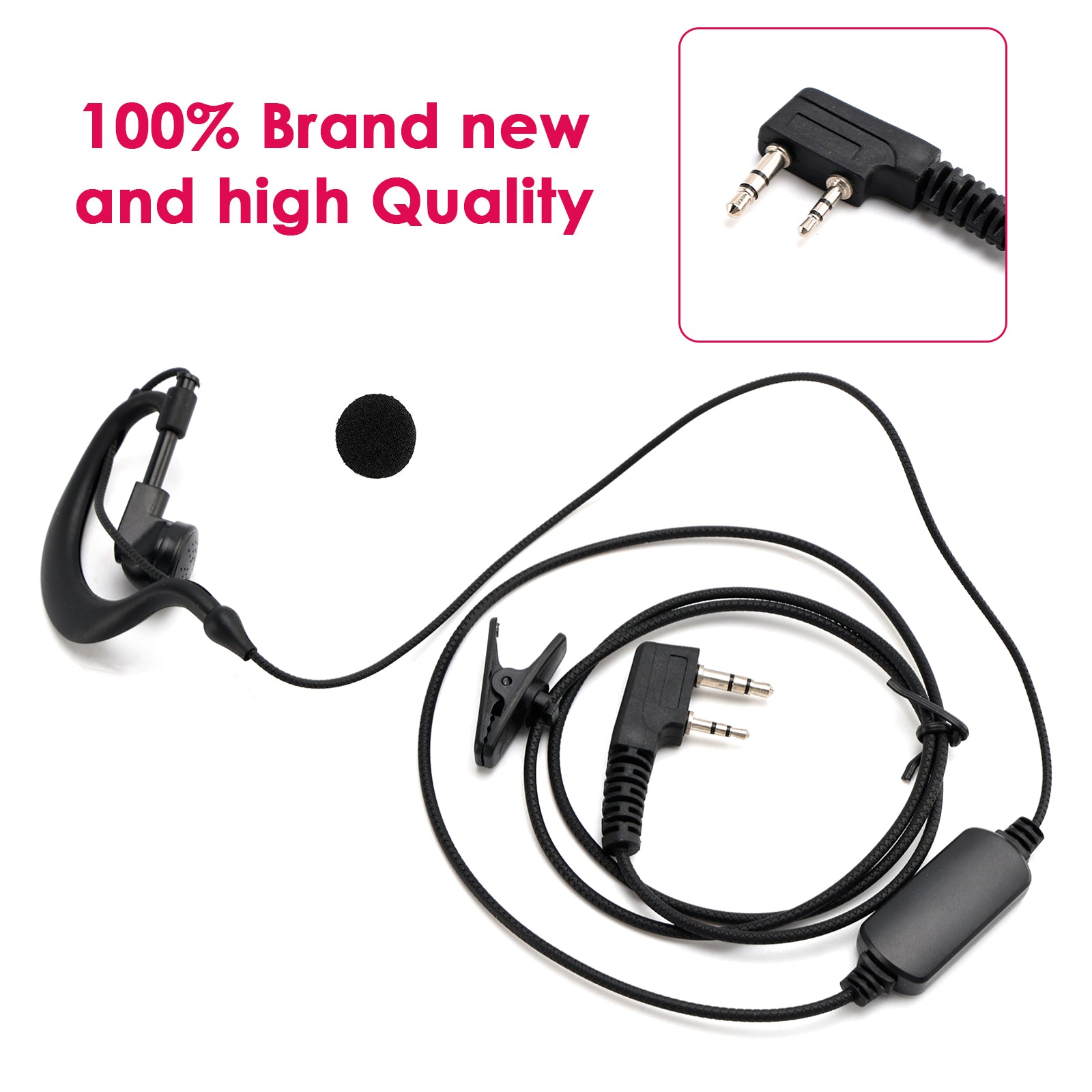 K-031 Pressure Wire Earhook Headset For TK-208 TH-D7 RPU416A KG-UVD1 TG-K4AT
