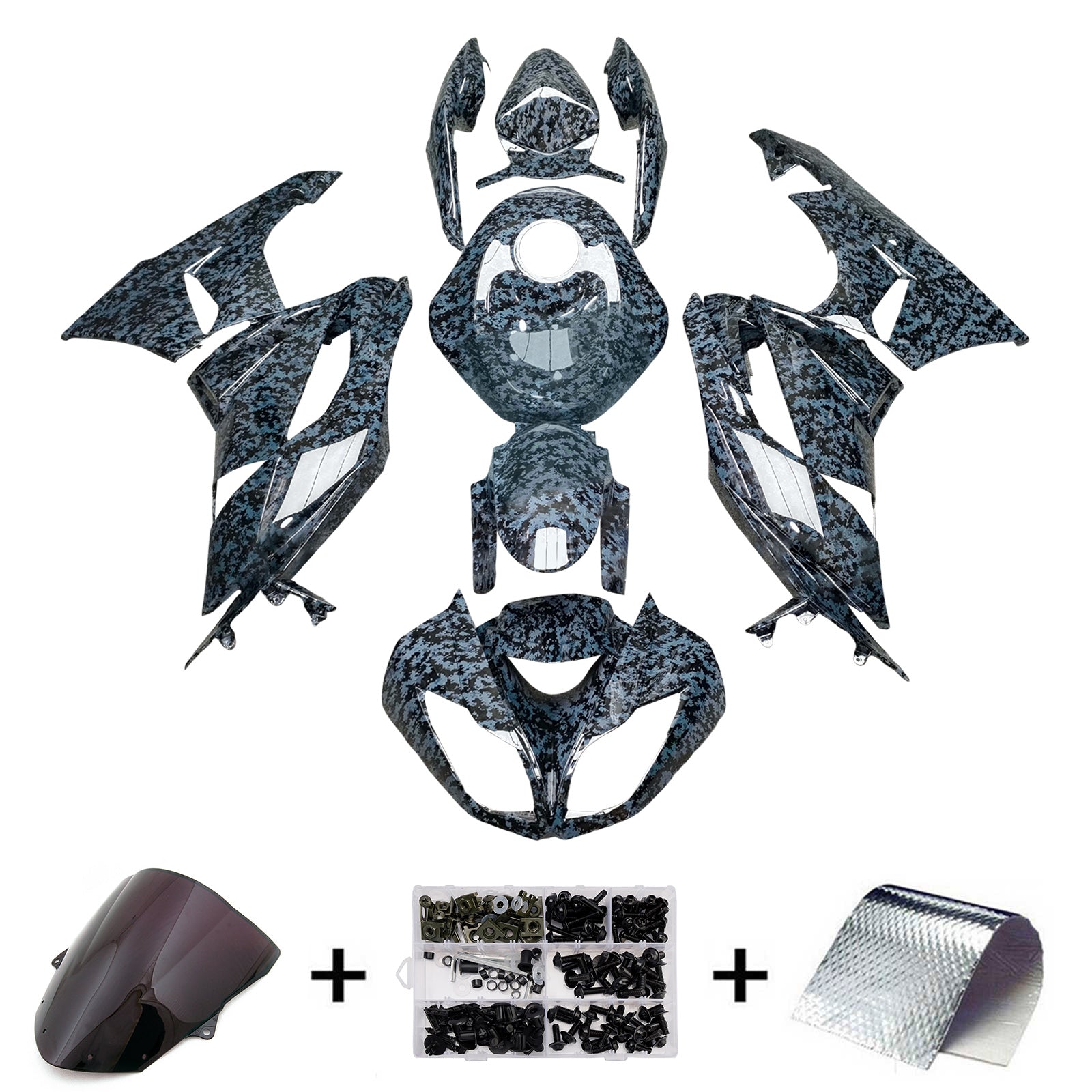 Injectiekuipset carrosserie kunststof ABS geschikt voor Kawasaki ZX6R 636 2009-2012