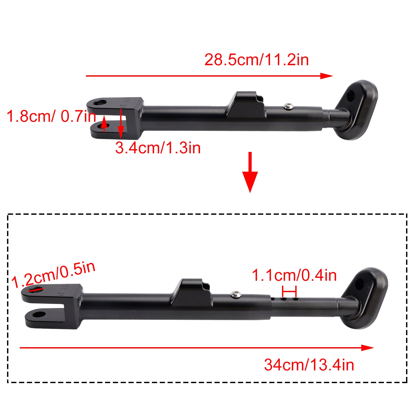2024-DAYTONA 660 Ajuste o suporte lateral do pé