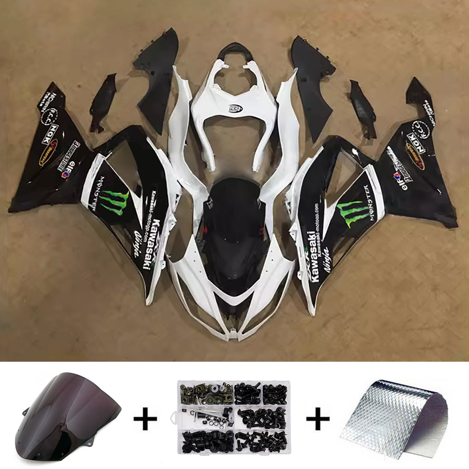 Injection Fairing Kit Bodywork Plastic ABS fit For Kawasaki ZX6R 636 2013-2018