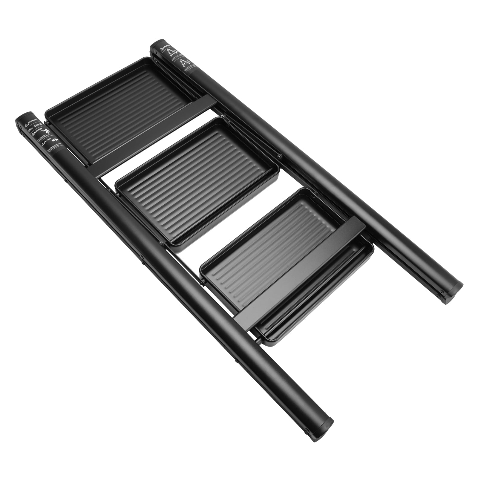 Lightweight 3 Step Aluminium Ladder, Foldable with Wide Pedals, Compact Storage, 150kg Load Capacity