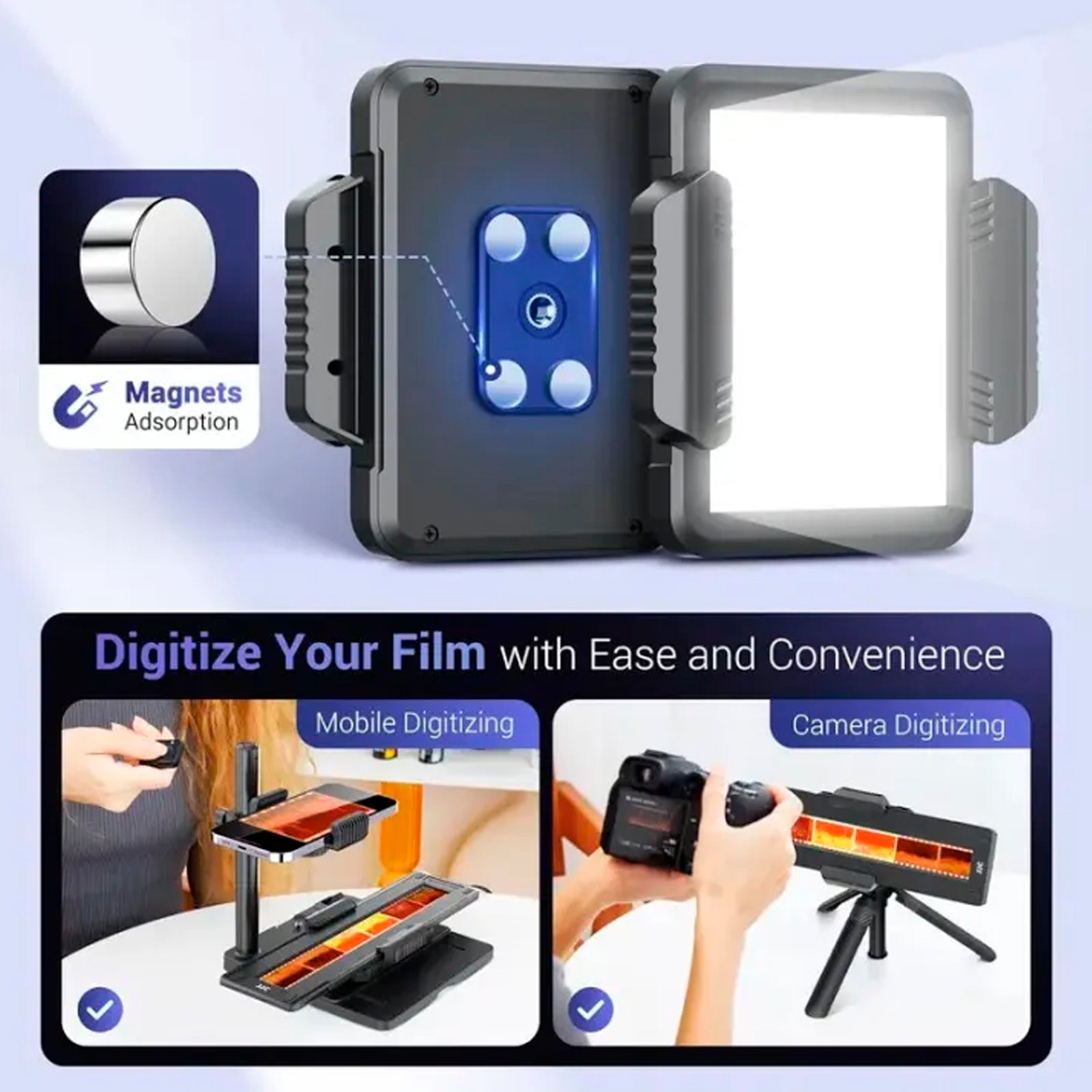 JJC Mobile Negative Film Scanner 35mm 120 Film Scanner Set Scan Old Photo to JPG