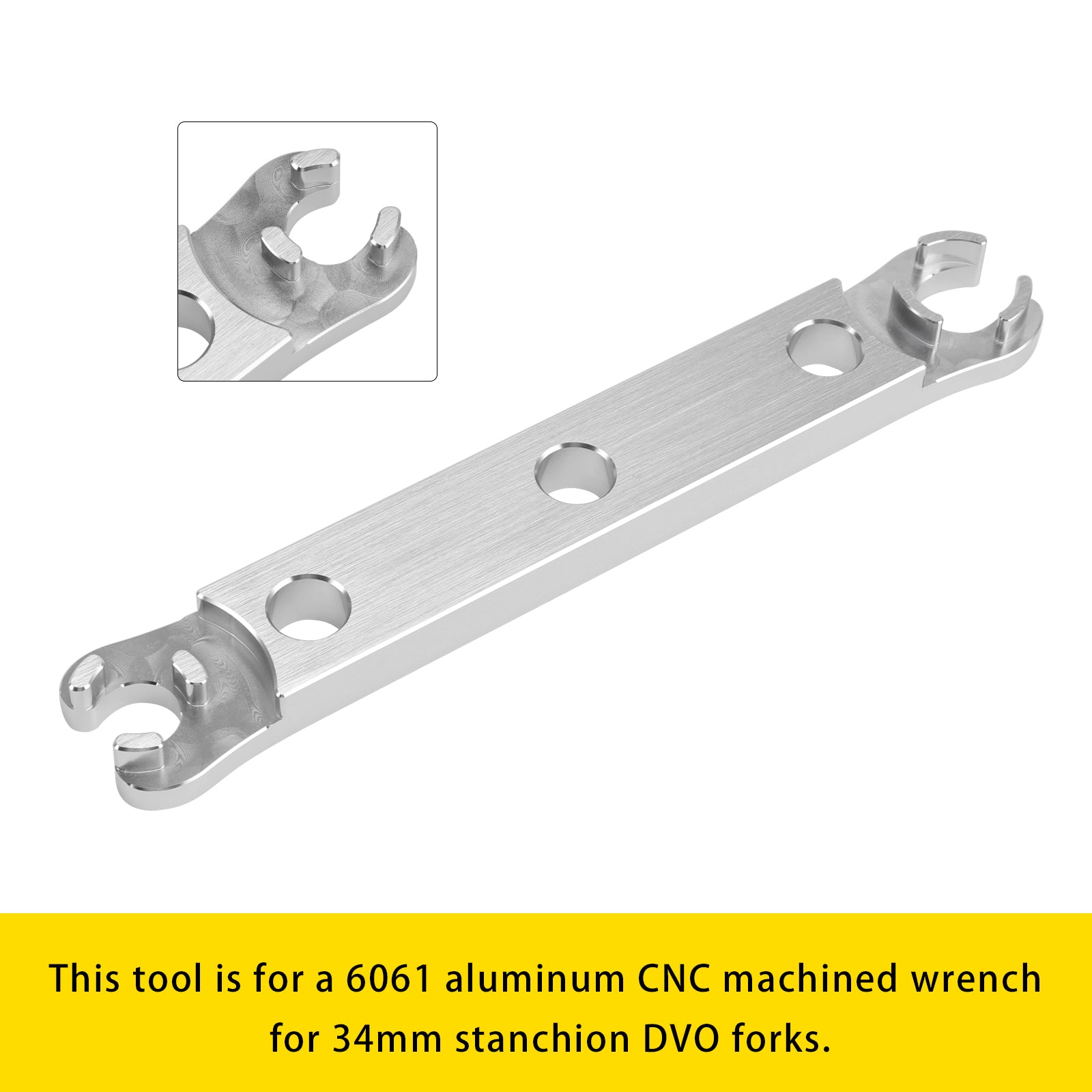 Verwijderingssleutel van aluminium onderdop. Gereedschap gebruikt voor het opnieuw opbouwen van de DVO Saphire/Onyx-vork