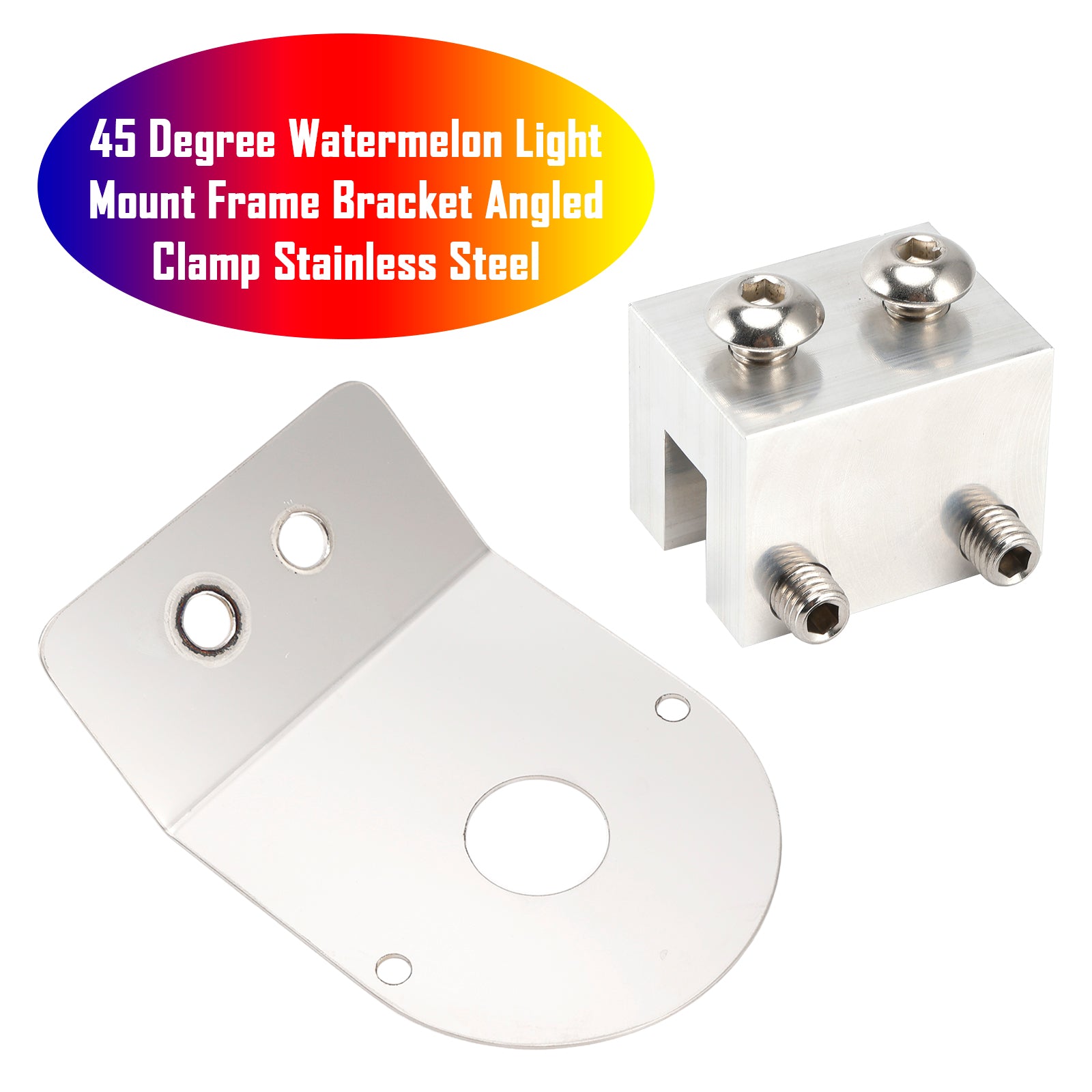 45 Degree Watermelon Light Mount Frame Bracket Angled Clamp Stainless Steel
