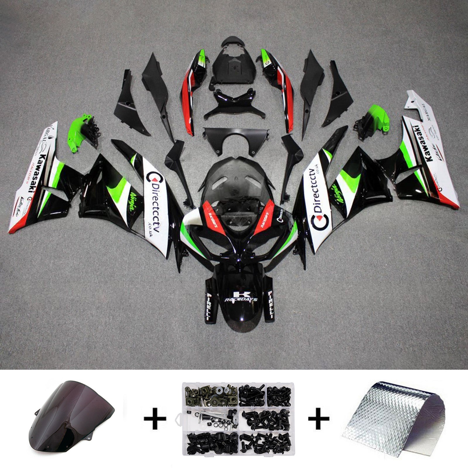 Kit carena iniezione carrozzeria in plastica ABS adatta per Kawasaki ZX6R 636 2009-2012
