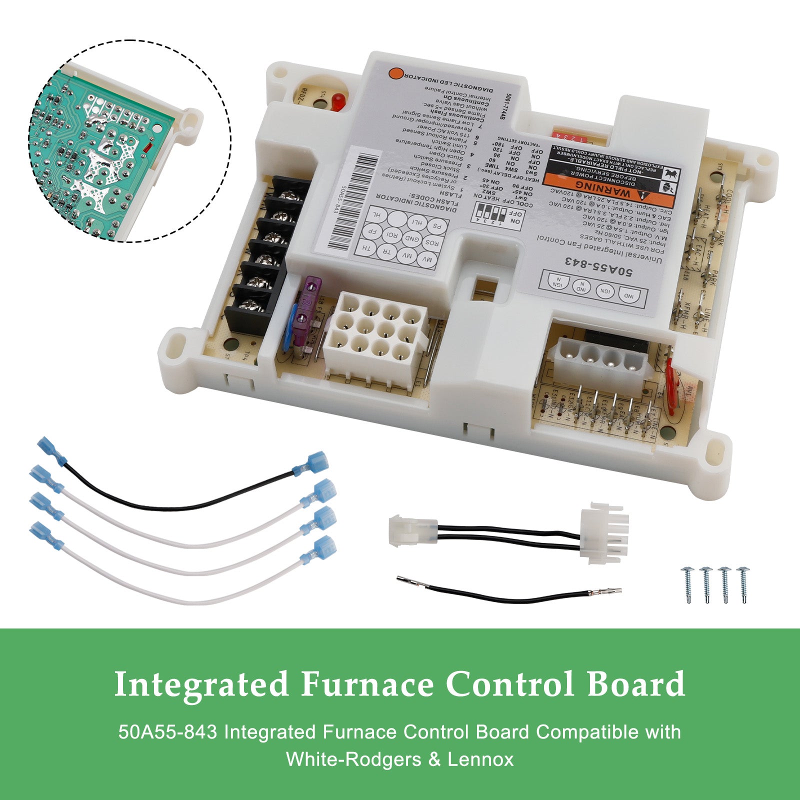50A55-843 Furnace Control Circuit Board Replacement for White Rodgers