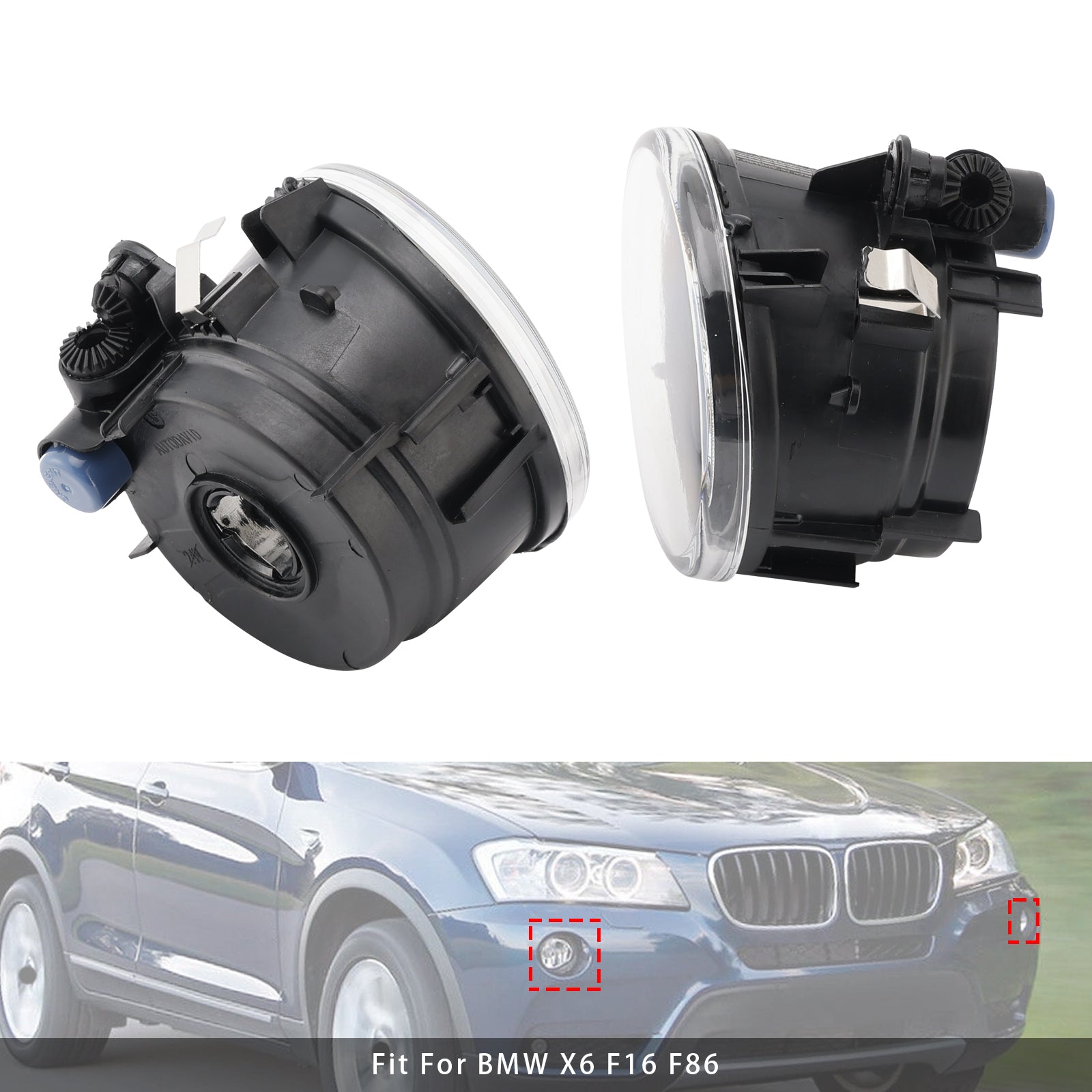 Paire des lampes légères du brouillard avant sans ampoules pour BMW x3 x4 x5 x6 63177238787