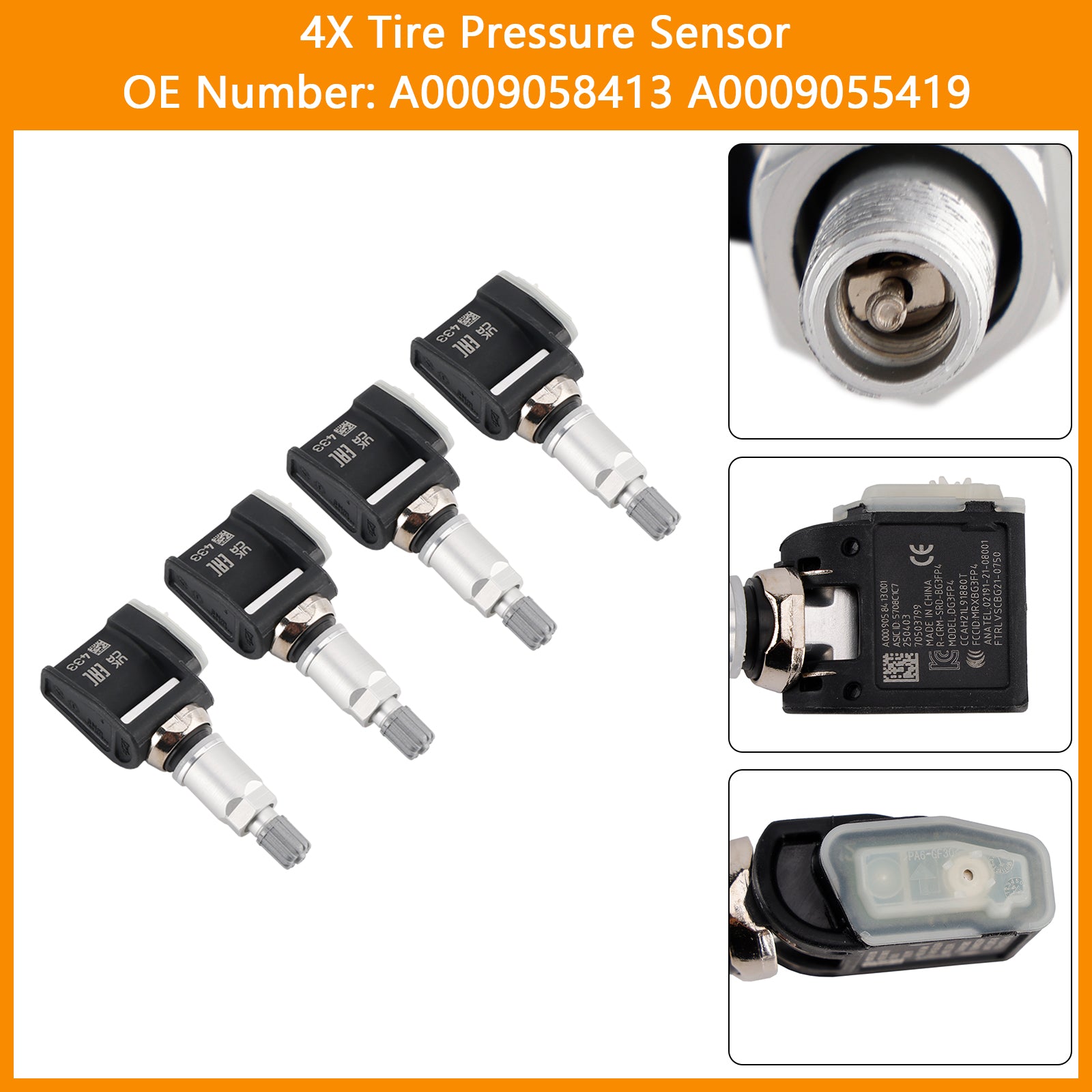 4x senzor tlaku v pneumatikách A0009058413 A0009055419 pre Mercedes triedy E W214 S214