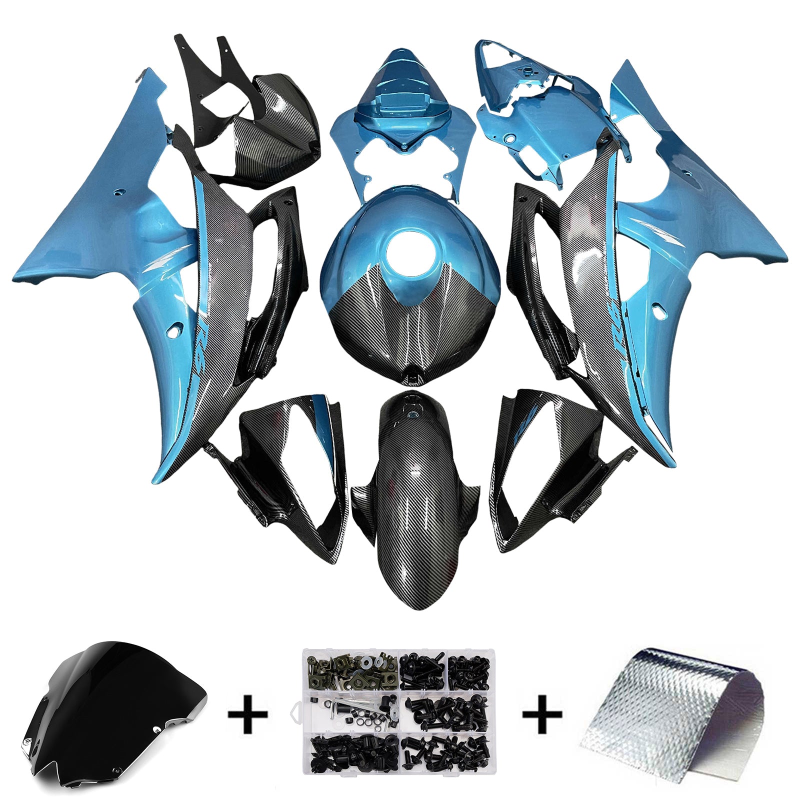 Kit de carénage d'injection carrosserie plastique ABS pour Yamaha YZFR6 YZF-R6 2008-2016