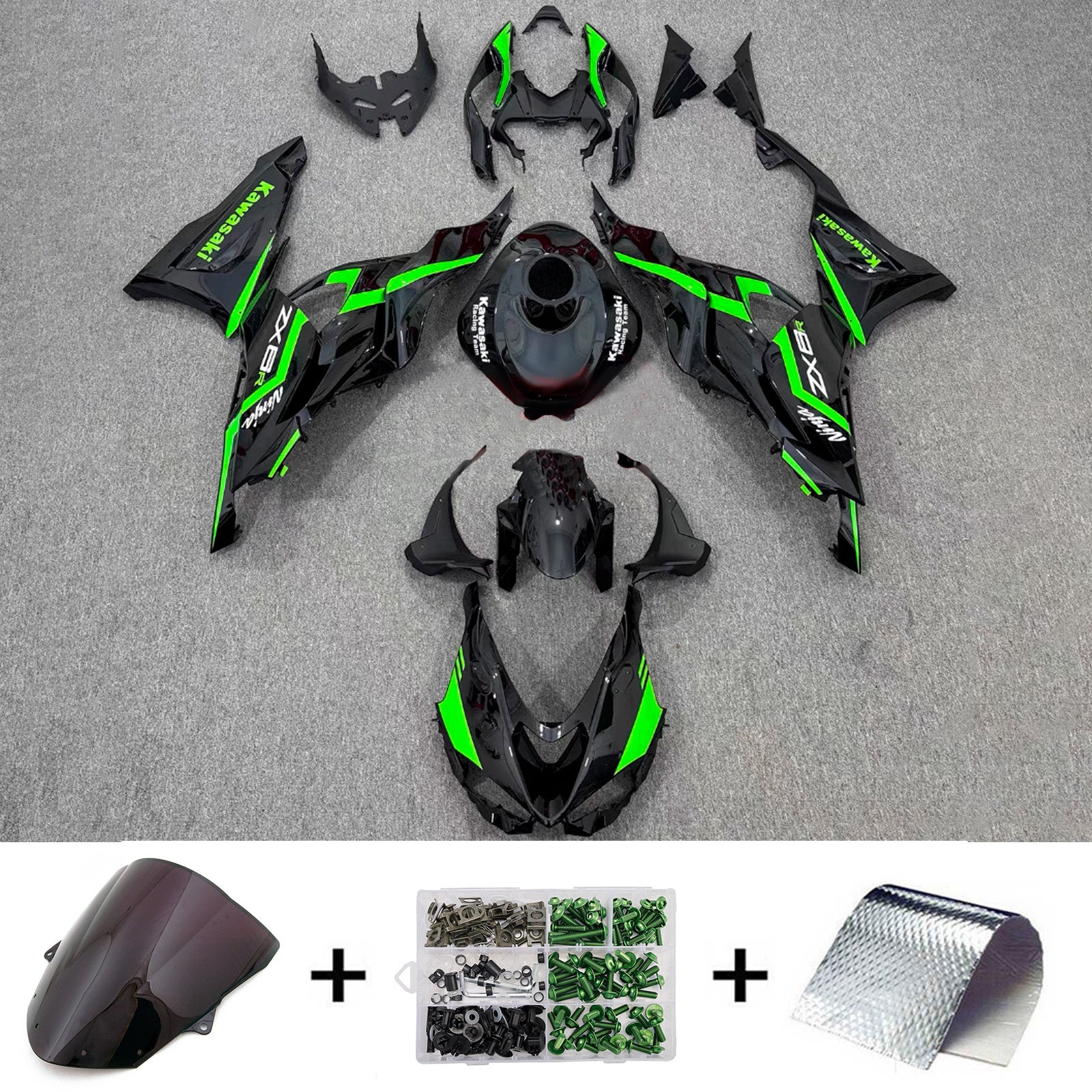 Kit carenatura iniezione carrozzeria in plastica ABS adatta per Kawasaki ZX-6R 2024-2025