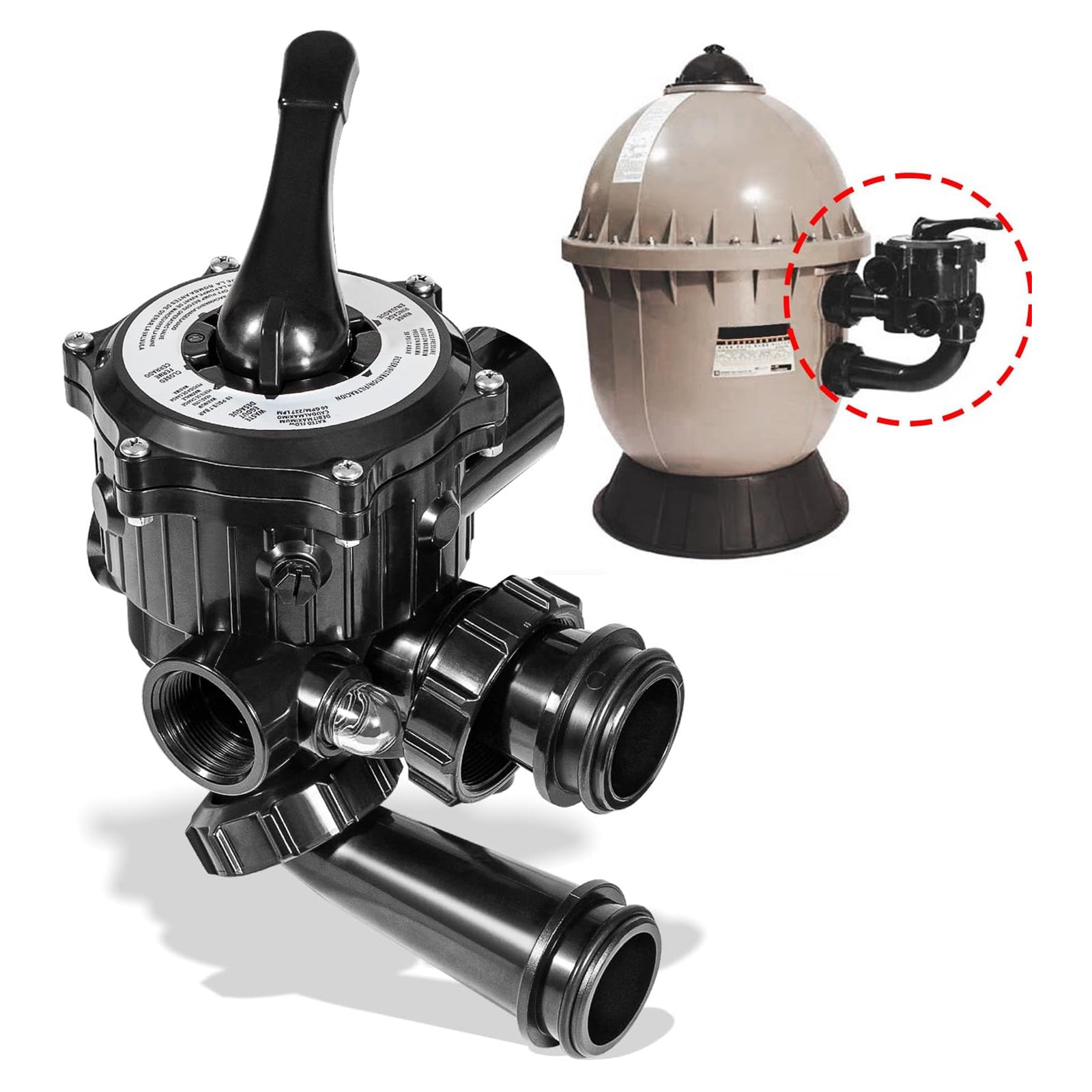 Viacportový ventil SPX0710X32 Vari-Flo 1.5" Vhodné pre bazény Hayward série S200 a S240