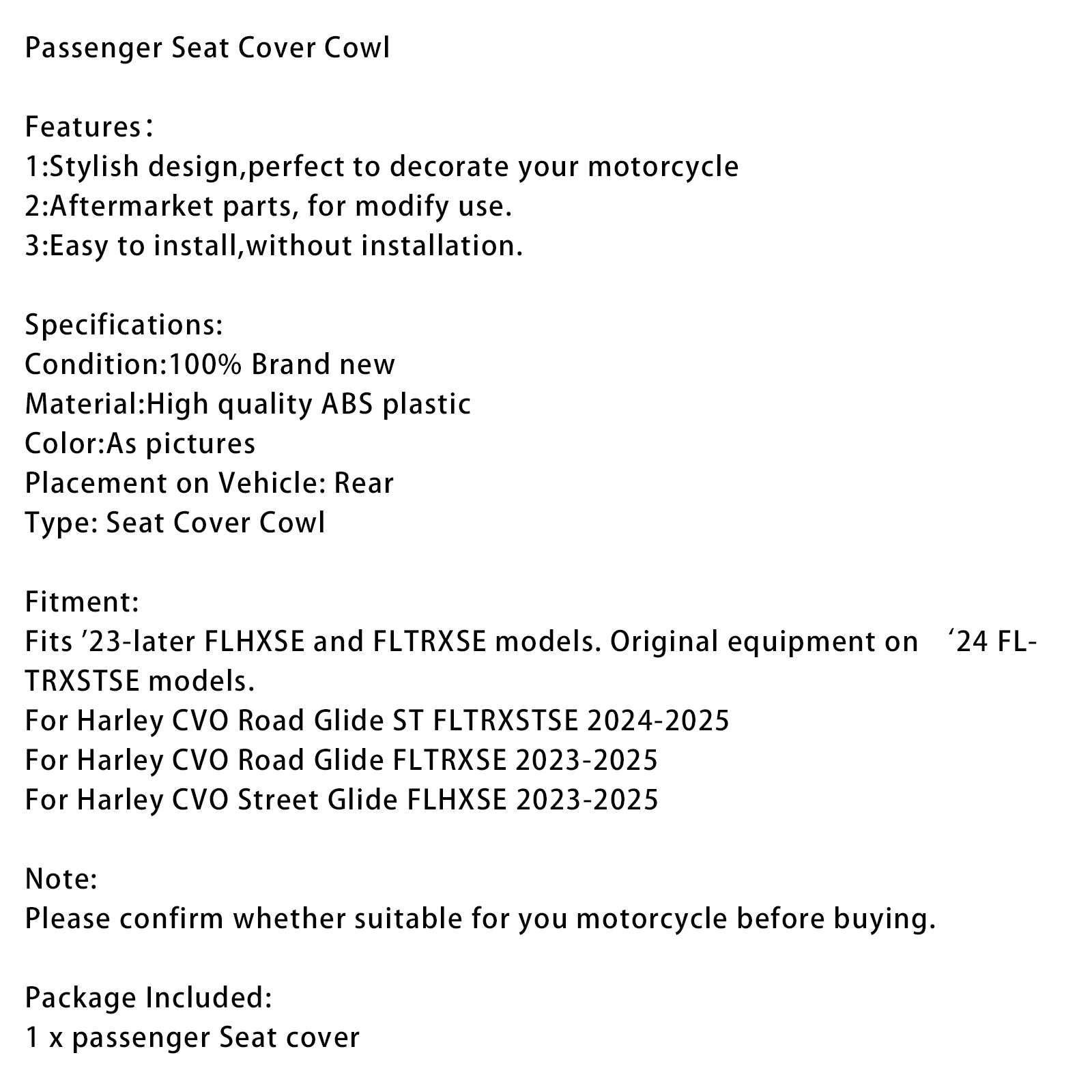 Passagiersstoelhoes Kameelbult voor Touring CVO Road Glide FLTRXSE 23-25