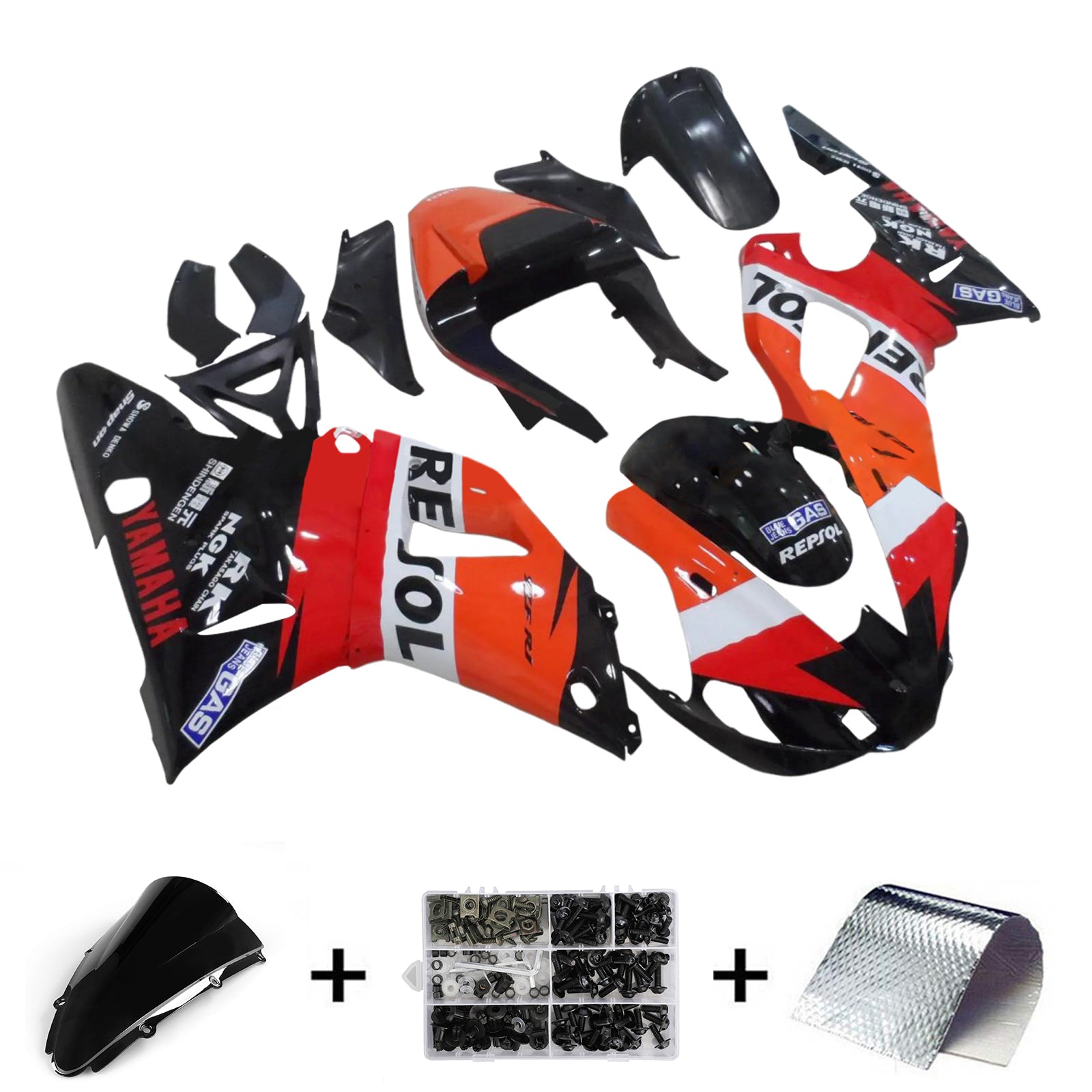 2000-2001 Yamaha yzf 1000 R1 Kit de camerage d'injection de carrosserie en plastique Abs