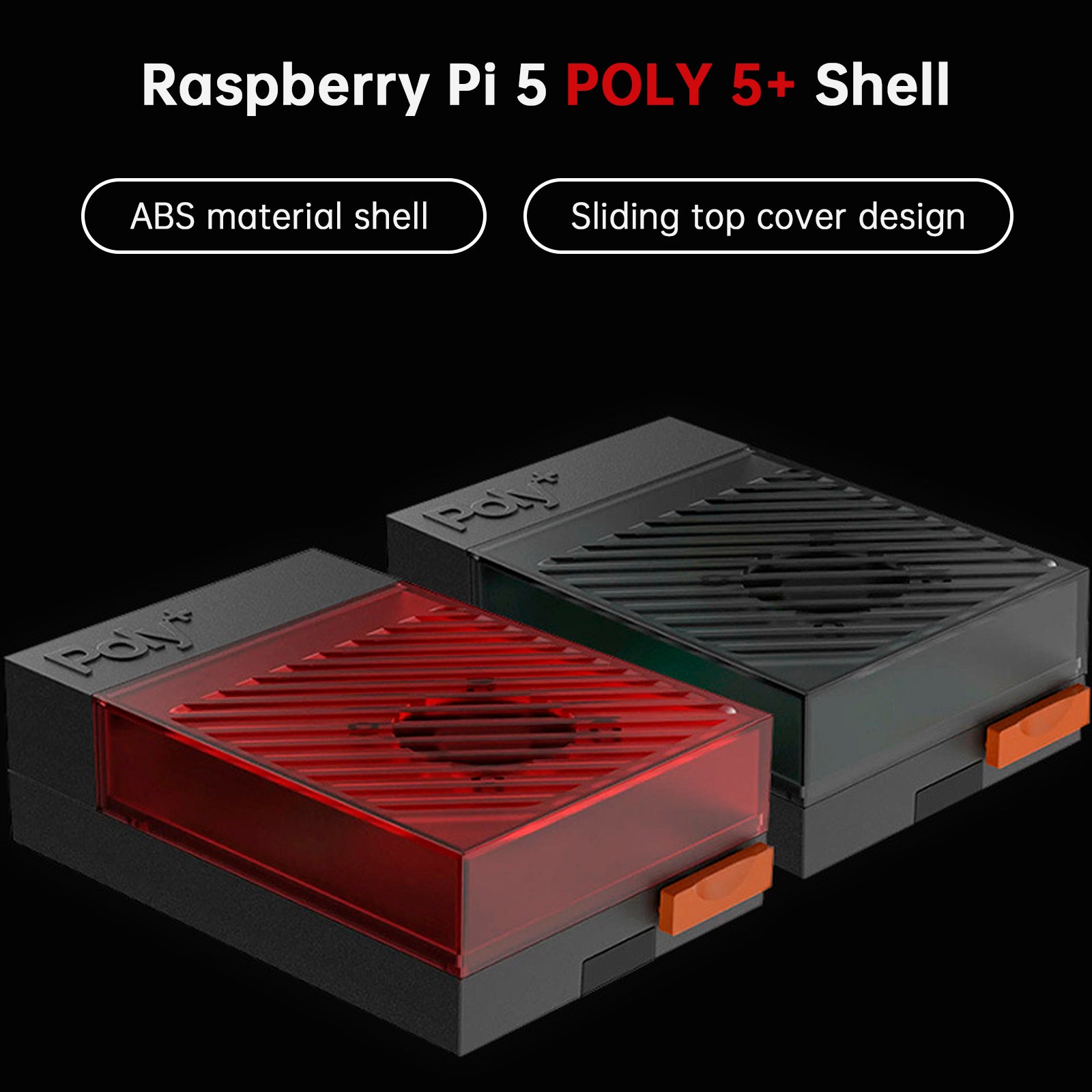 Raspberry Pi 5 POLY5+ behuizing Argon POLY 5+ doos Compatibel met PWM koelventilator ABS