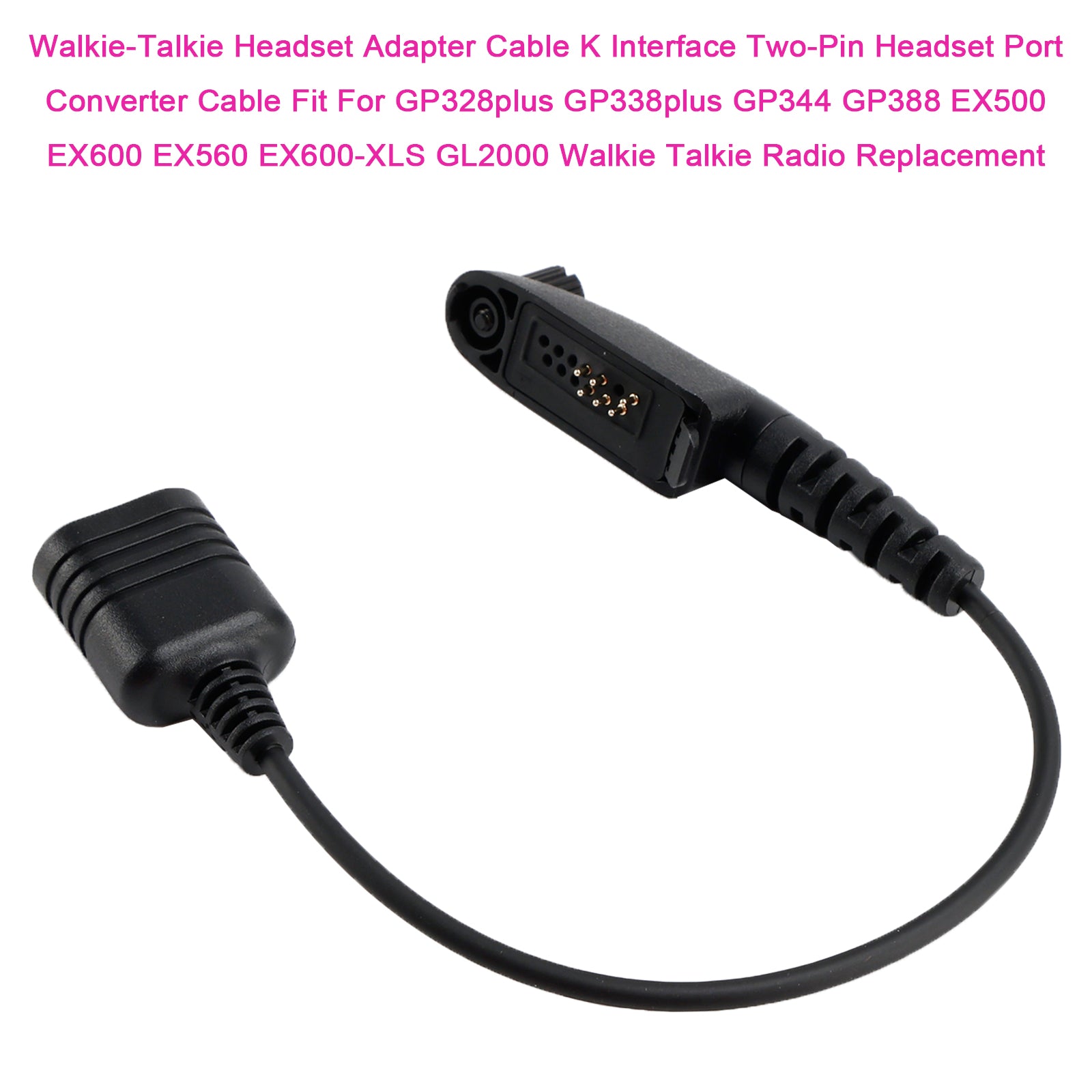 K Interface Headset Port Converter Cable for GP328plus GP338plus GP344 GP388