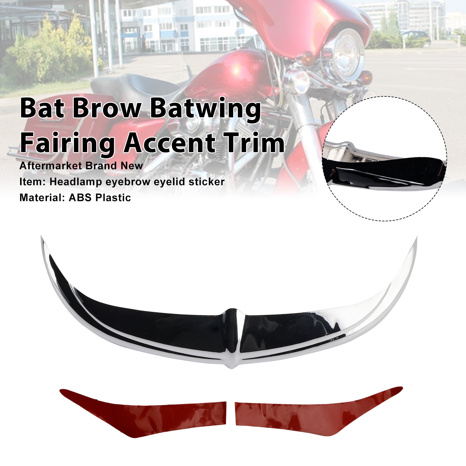 Bat Brow Batwing Fairing Accent Trim For Electra Street Glides Trikes 96-13