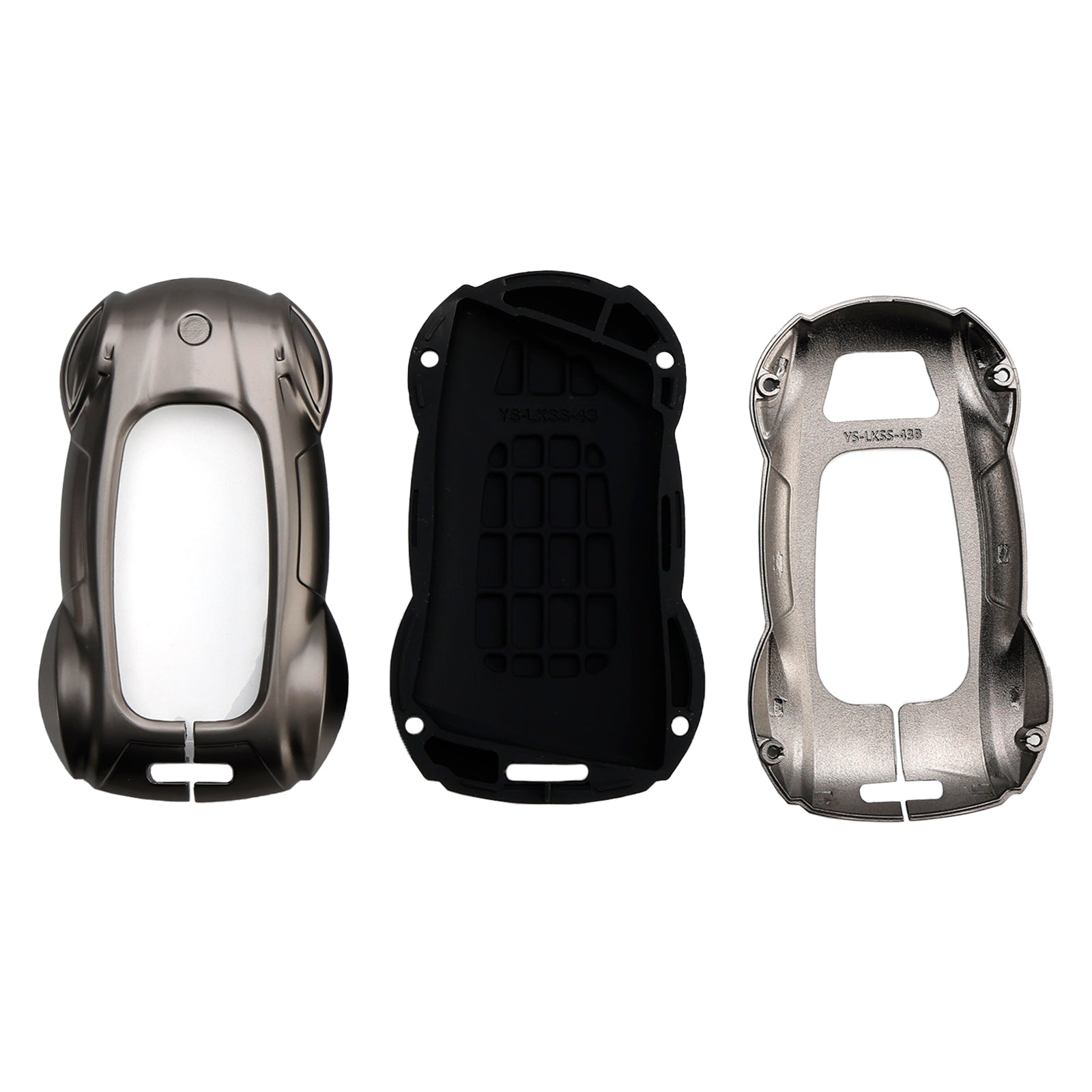 Leather Alloy Zinc Car Key Gray Case Cover For Lexus ES260h/RX350h/LS500h