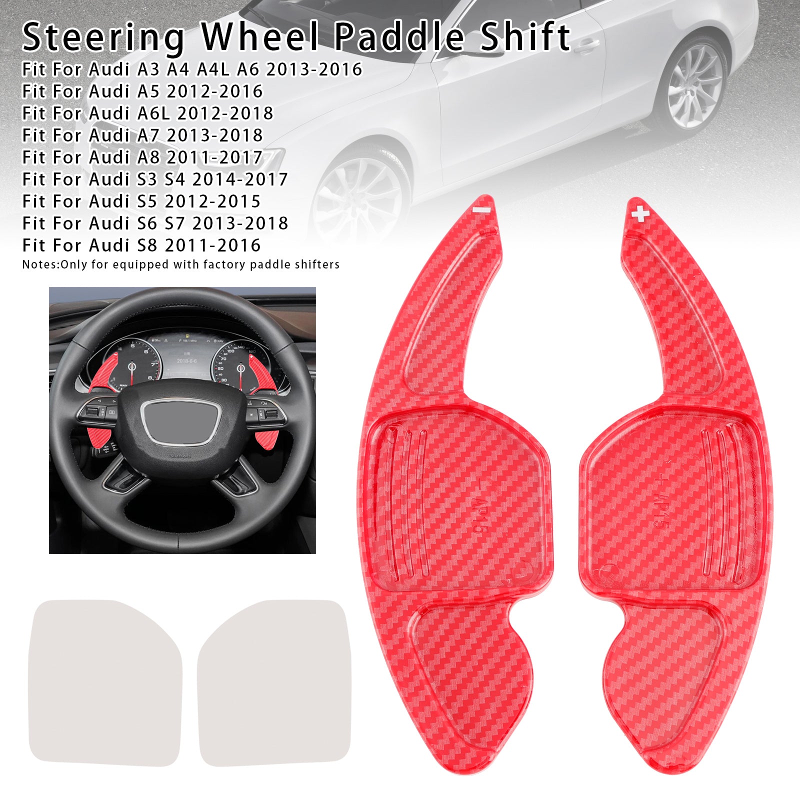 Extensión de palanca de cambios del volante para Audi A3 A4 A5 A6 A8