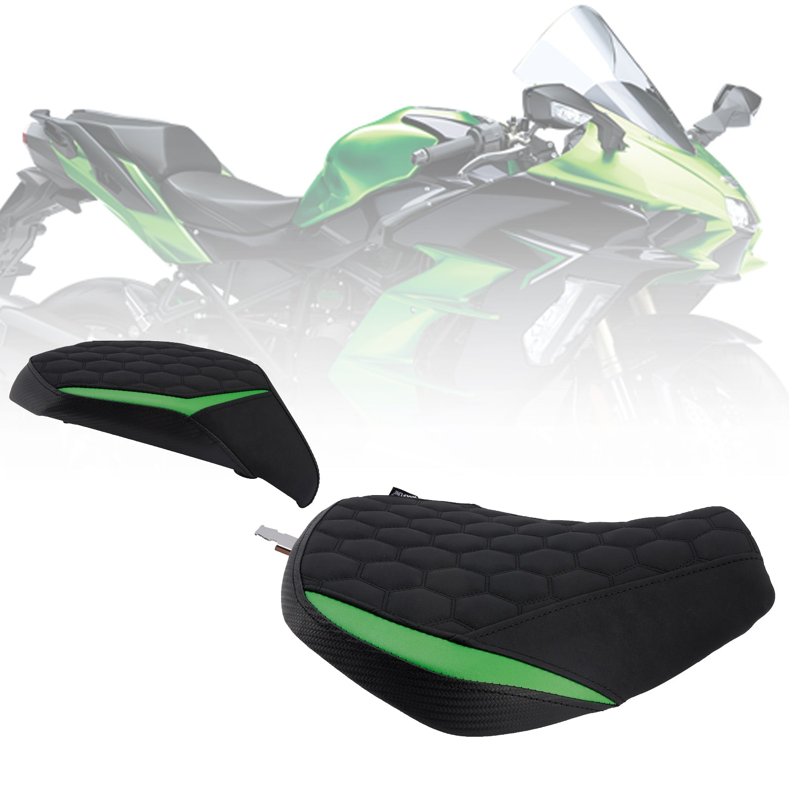 Lower Front W/ Rear Seat Driver Pillion Green2 For Kawasaki Ninja H2 Sx 22-25