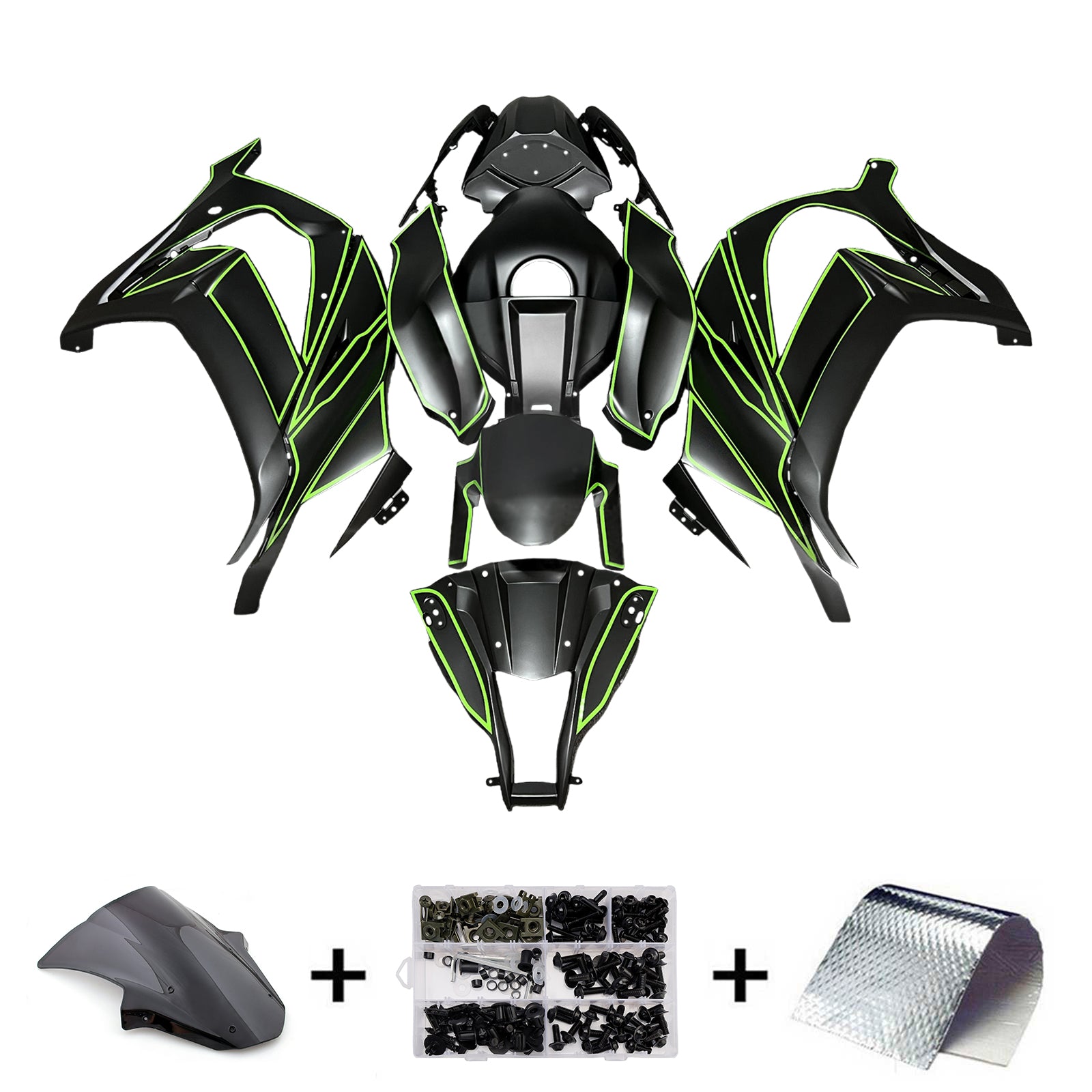 Injeksjon Fairing Kit karosseri plast ABS Fit for Kawasaki ZX10R 2011-2015