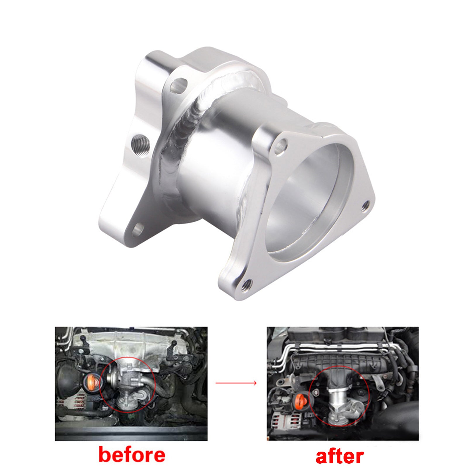 VW Golf Plus - BXE/BKC 105 &Kit de tuyau de suppression de soupape EGR pour moteurs BXF/BRU 90 1.9 8v