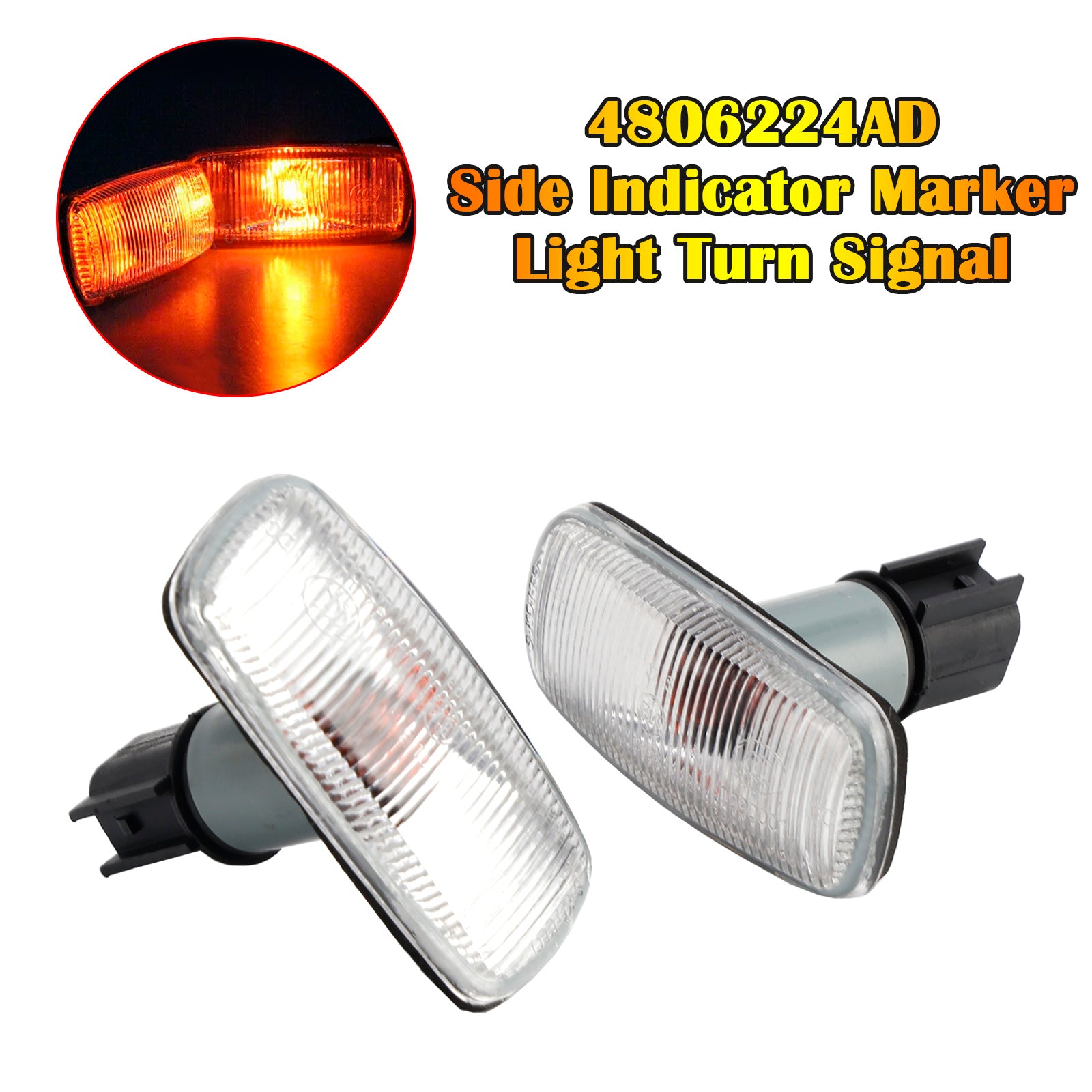 Sinal de giro de luz do marcador do indicador lateral 4806224AD para Jeep Chrysler Dodge