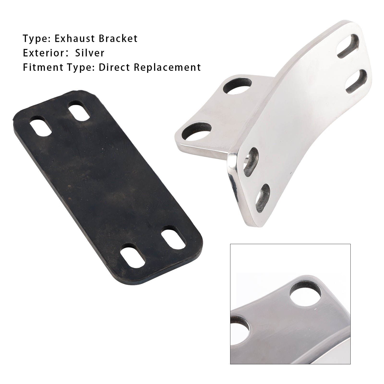 Peterbilt 359/379 Cabine onderste uitlaatpijpbeugel roestvrij 14-12998