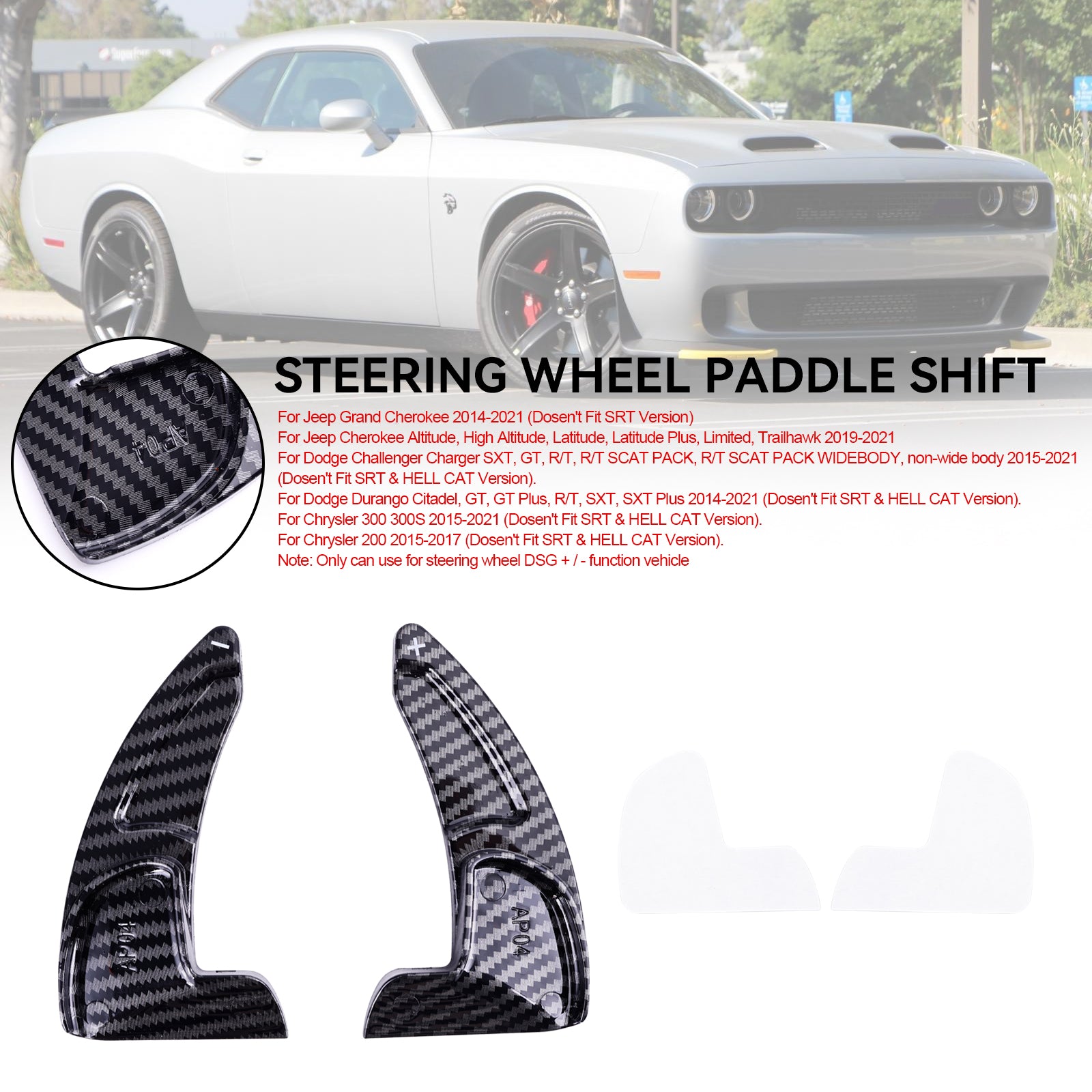Shift de volant pagaie étendue du levier de vitesses ajusté Dodge Challenger Charger