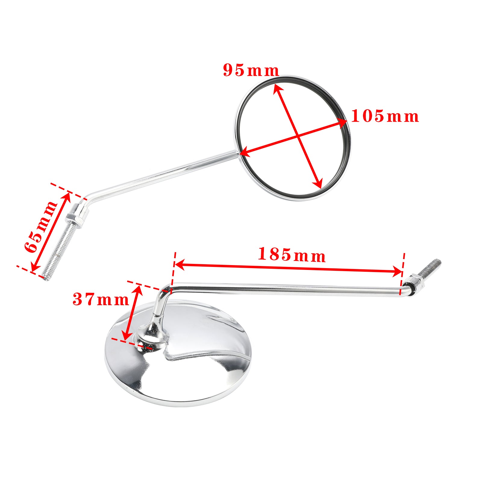 Zadné zrkadlá chrómové zrkadlo Round 8 mm hodí Honda Passport C50 C70 C90
