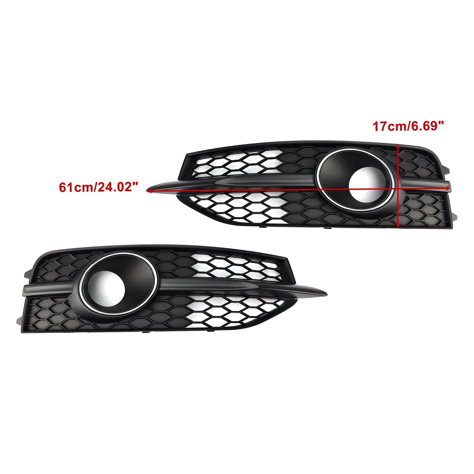 2012-2015 Audi A7 S-Line S7 Svart främre stötfångare Dimljus Grillskyddsram