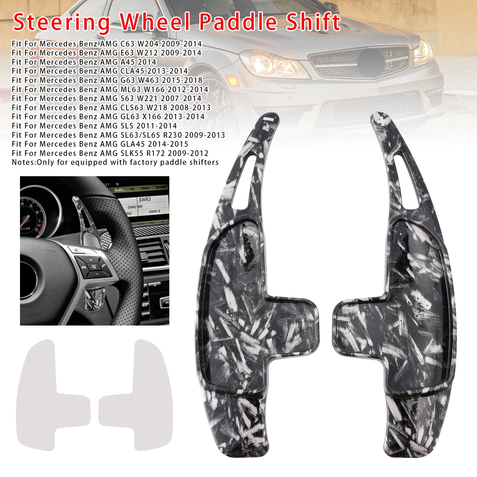 Stuurwiel schakelpeddelverlenging voor Mercedes Benz AMG C63