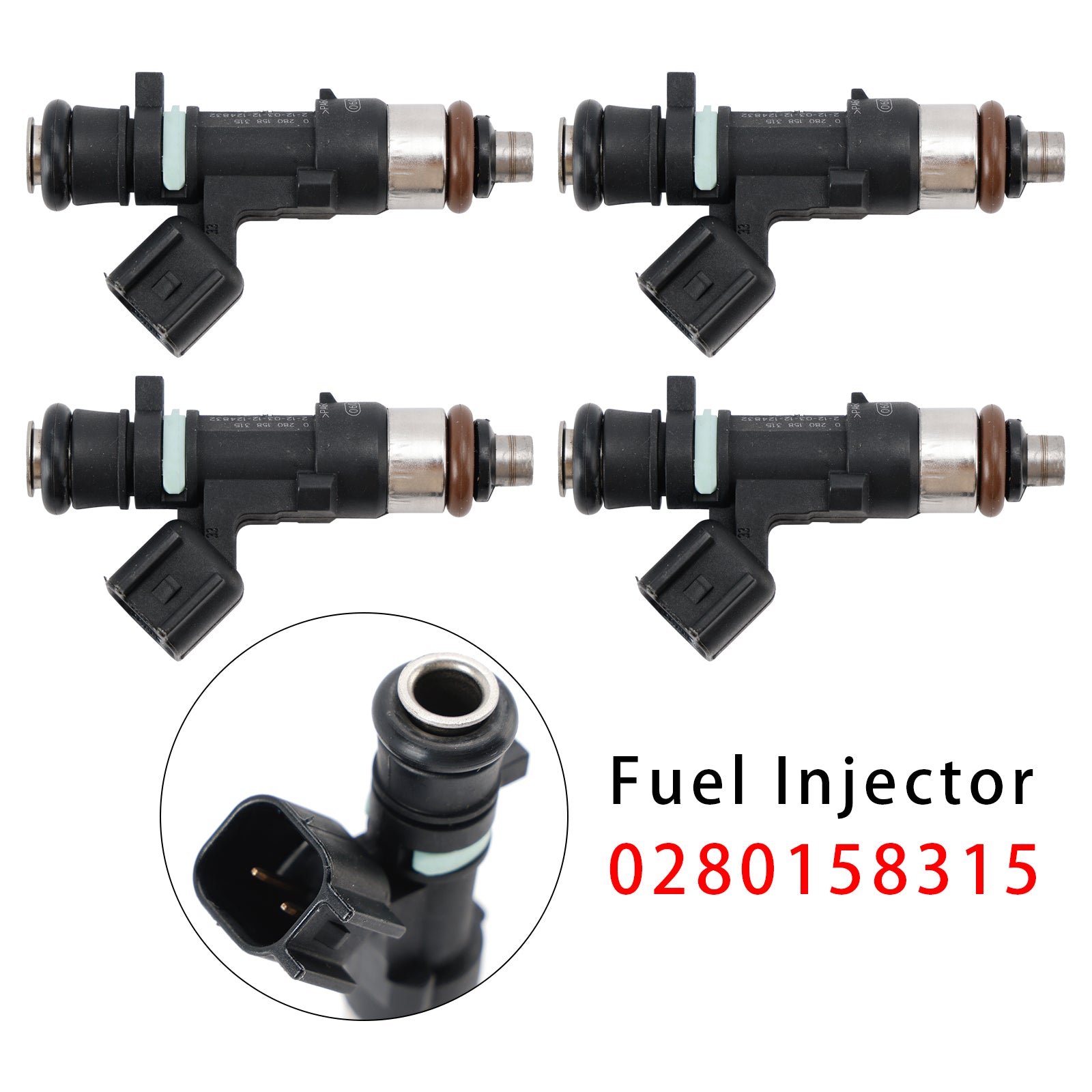 4Pcs Fuel Injector For Volvo C30 S60 V50 V60 XC60 L5 2.5L 05-16 0280158315