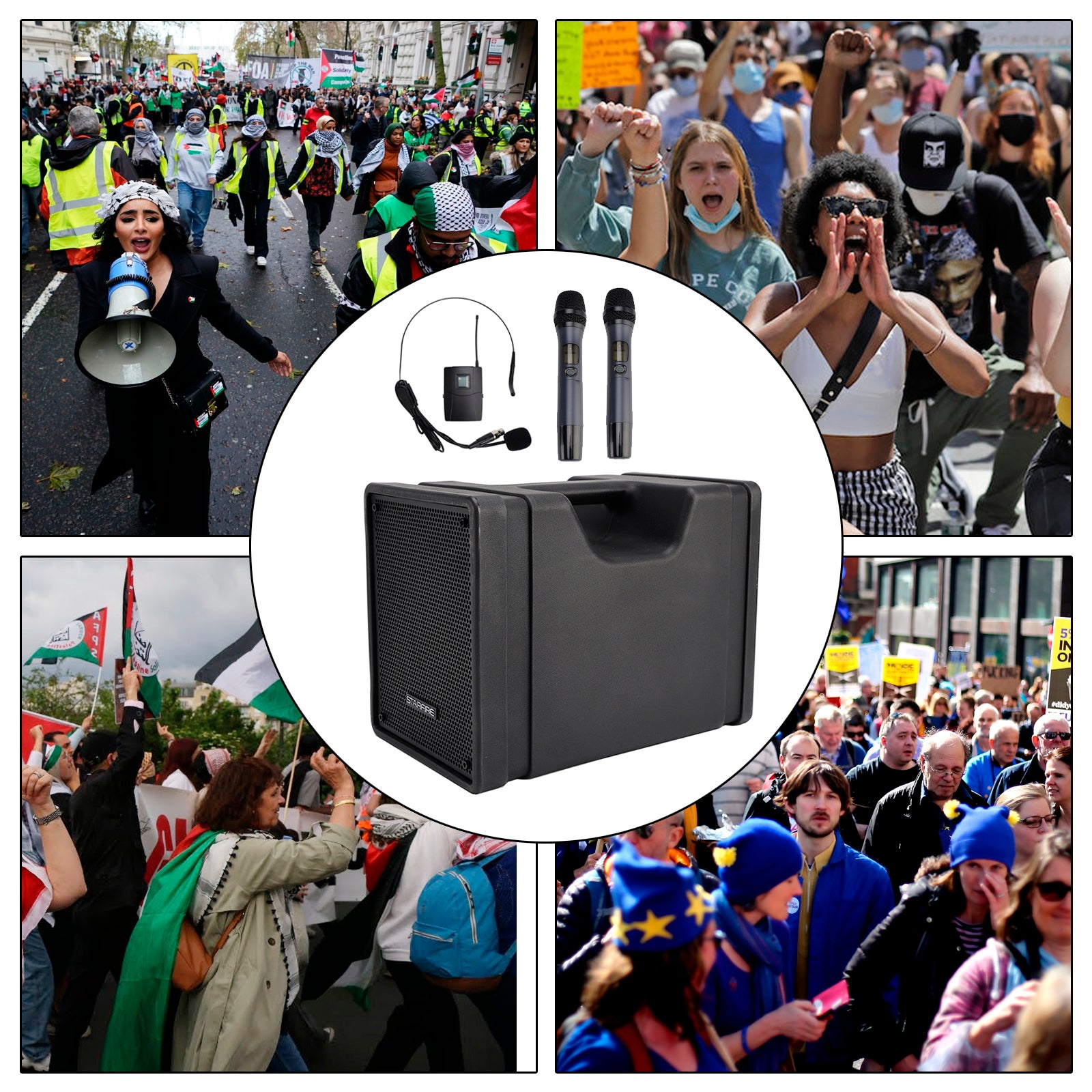 CX-10 draagbare megafoon Draadloos draagbaar PA-luidsprekersysteem Bluetooth FM-luidspreker