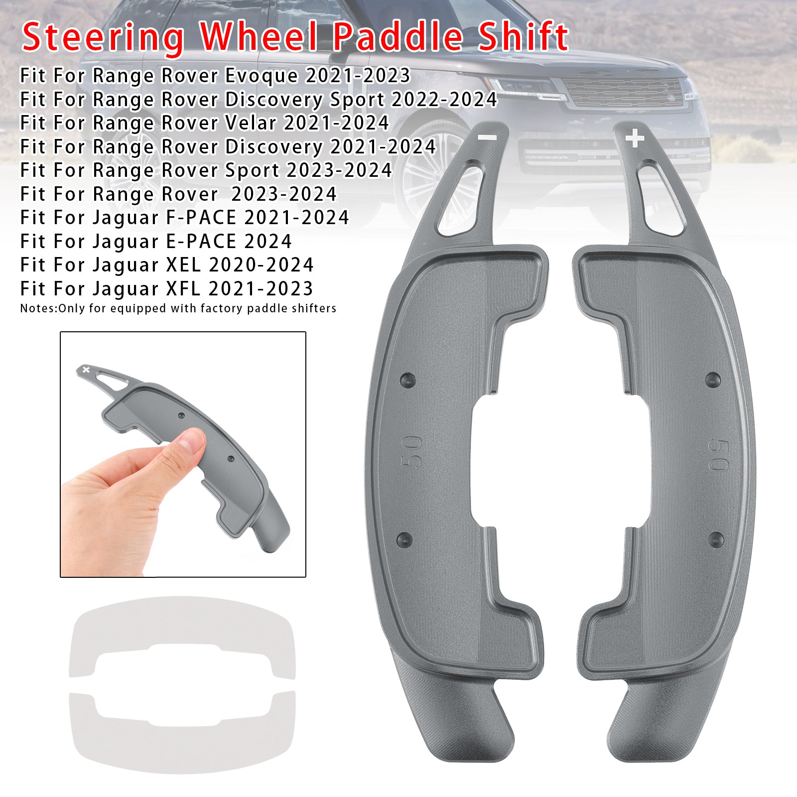 Stuurwiel paddle shifter uitbreiding geschikt voor Range Rover Jaguar aluminium