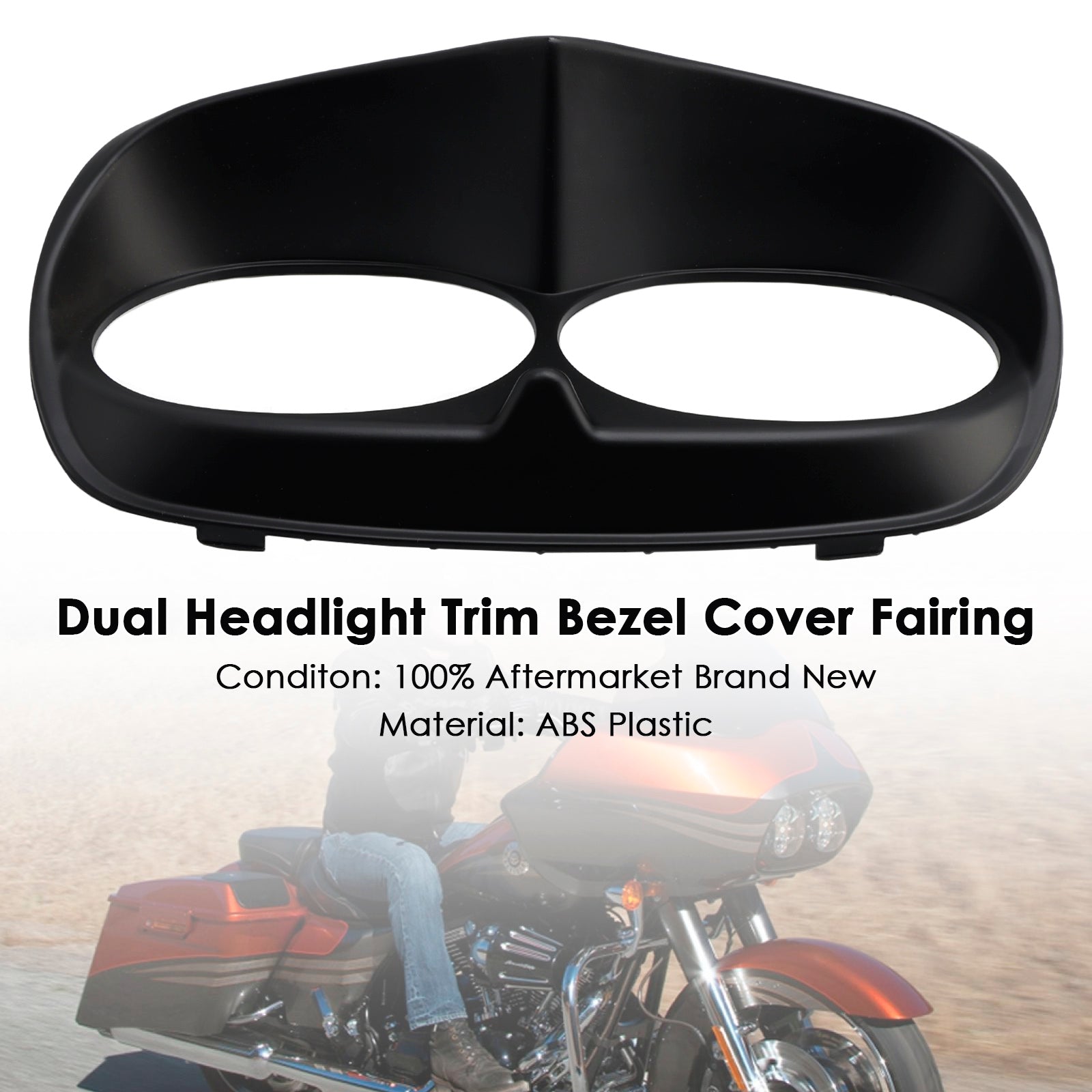 Dual Headlight Trim Bezel Cover Fairing For Road Glide 1998-2013