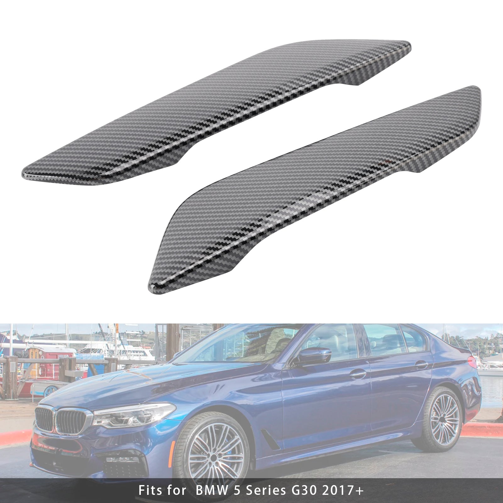 2017+ BMW 5 Series G30 G31 kolfiberstil Fender sidoluftsluften trimmar