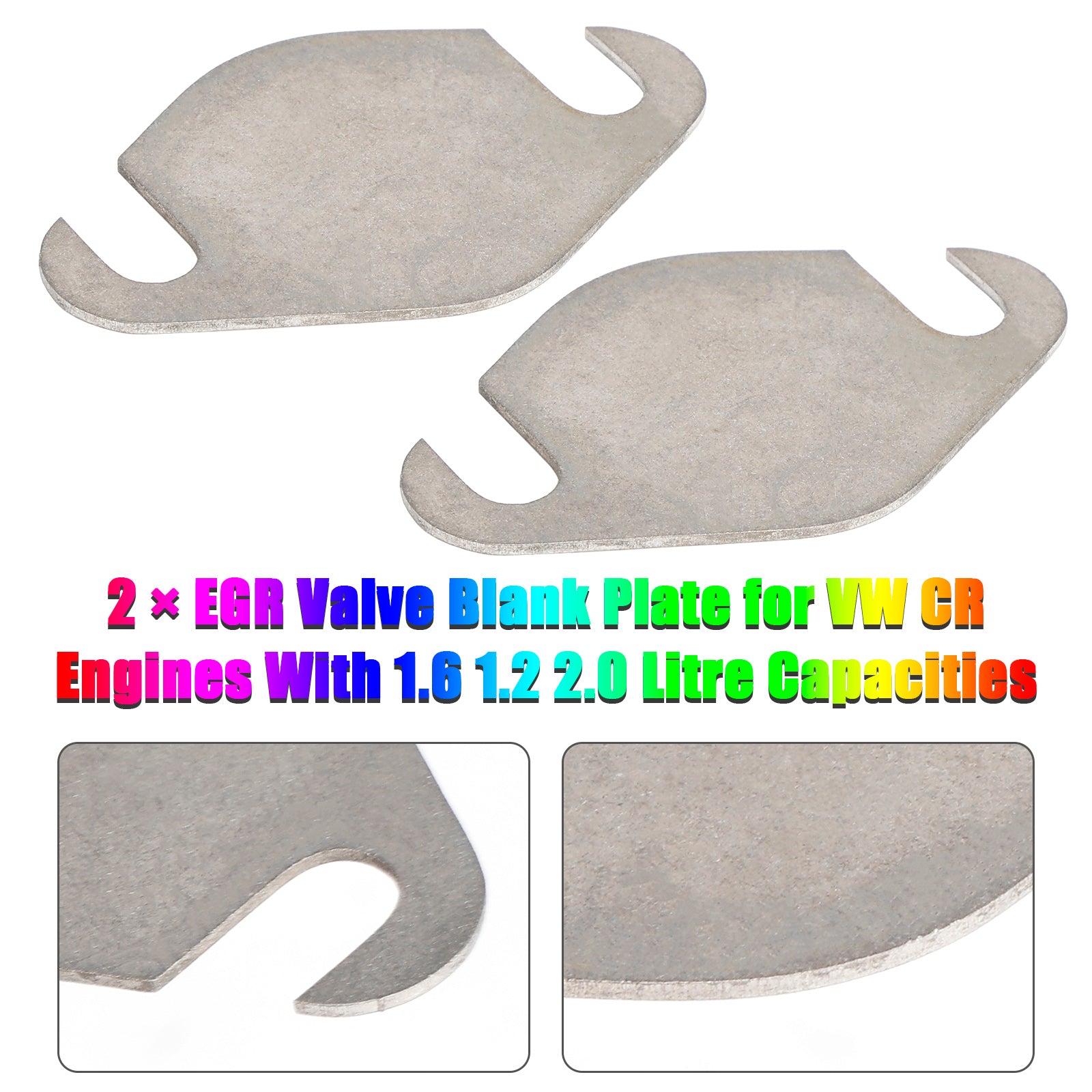 2 × EGR Valve Blank Plate for VW CR Engines With 1.6 1.2 2.0 Litre Capacities
