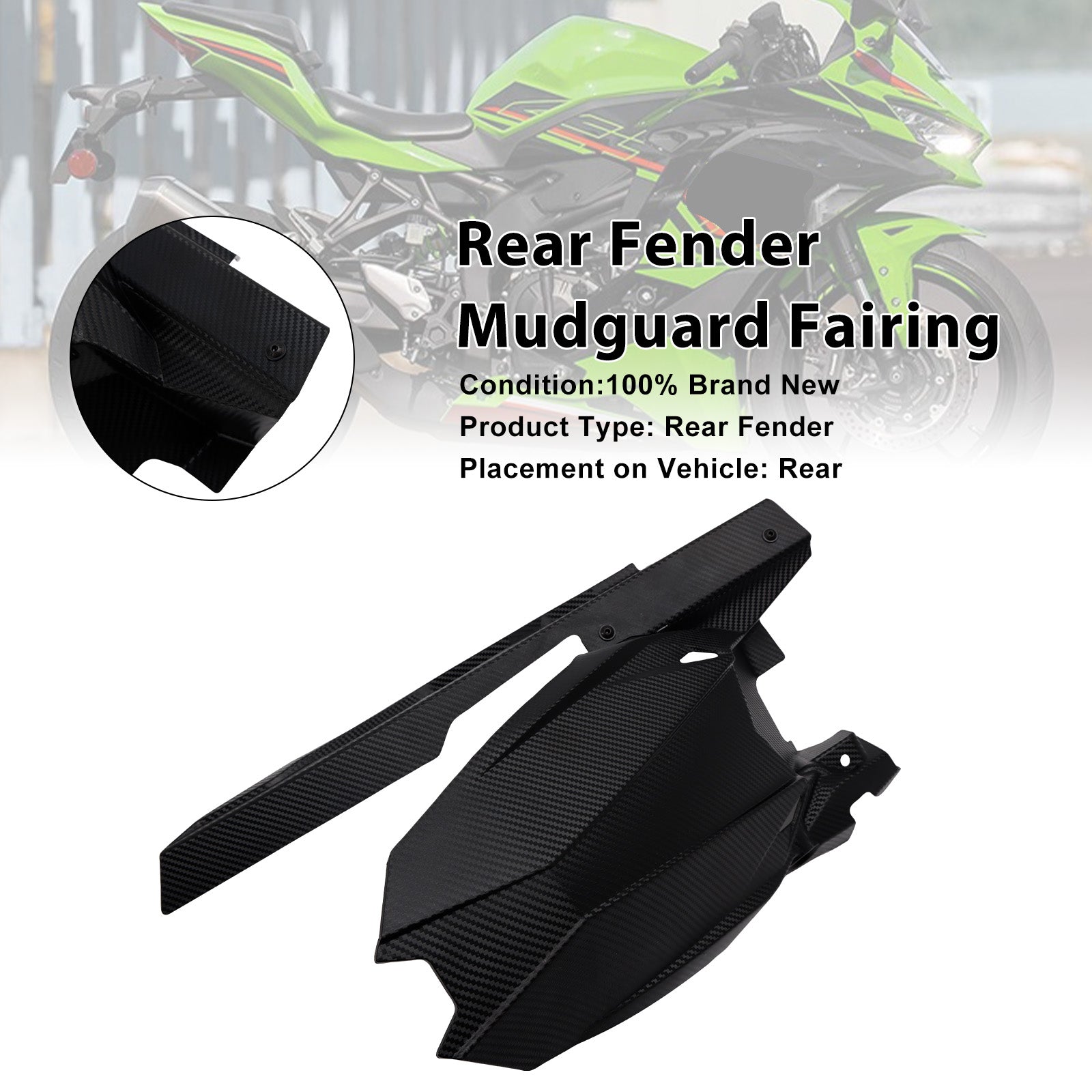 2020-2025 Kawasaki ZX-25R ZX-4R ZX-4RR Rear Fender Mudguard Fairing