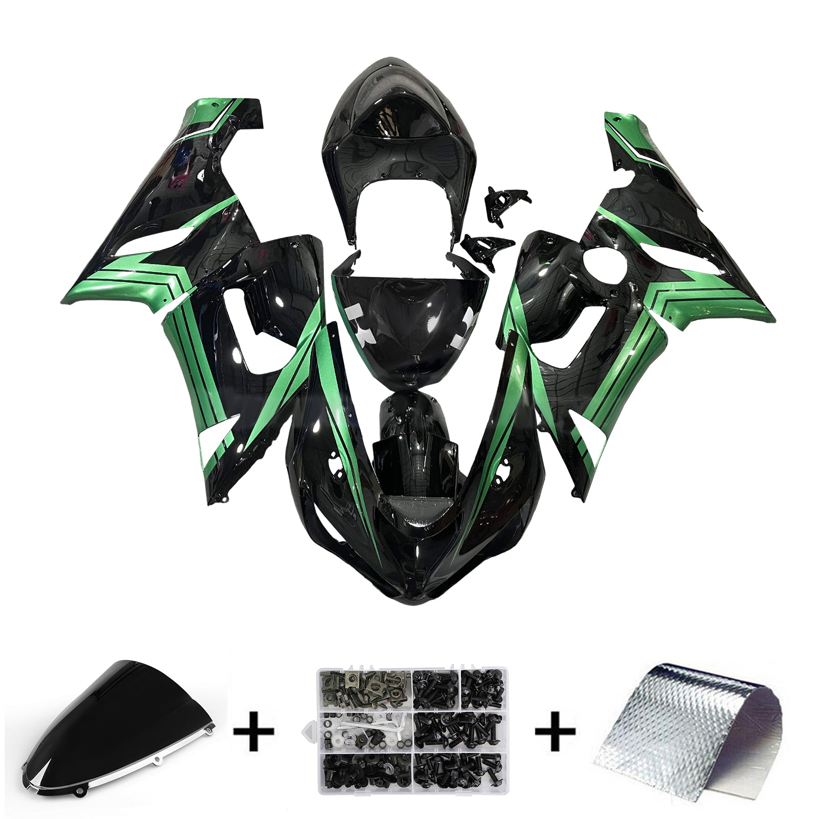 Injeksjon Fairing Kit Bodywork Plast Abs Fit for Kawasaki ZX6R 636 2005-2006