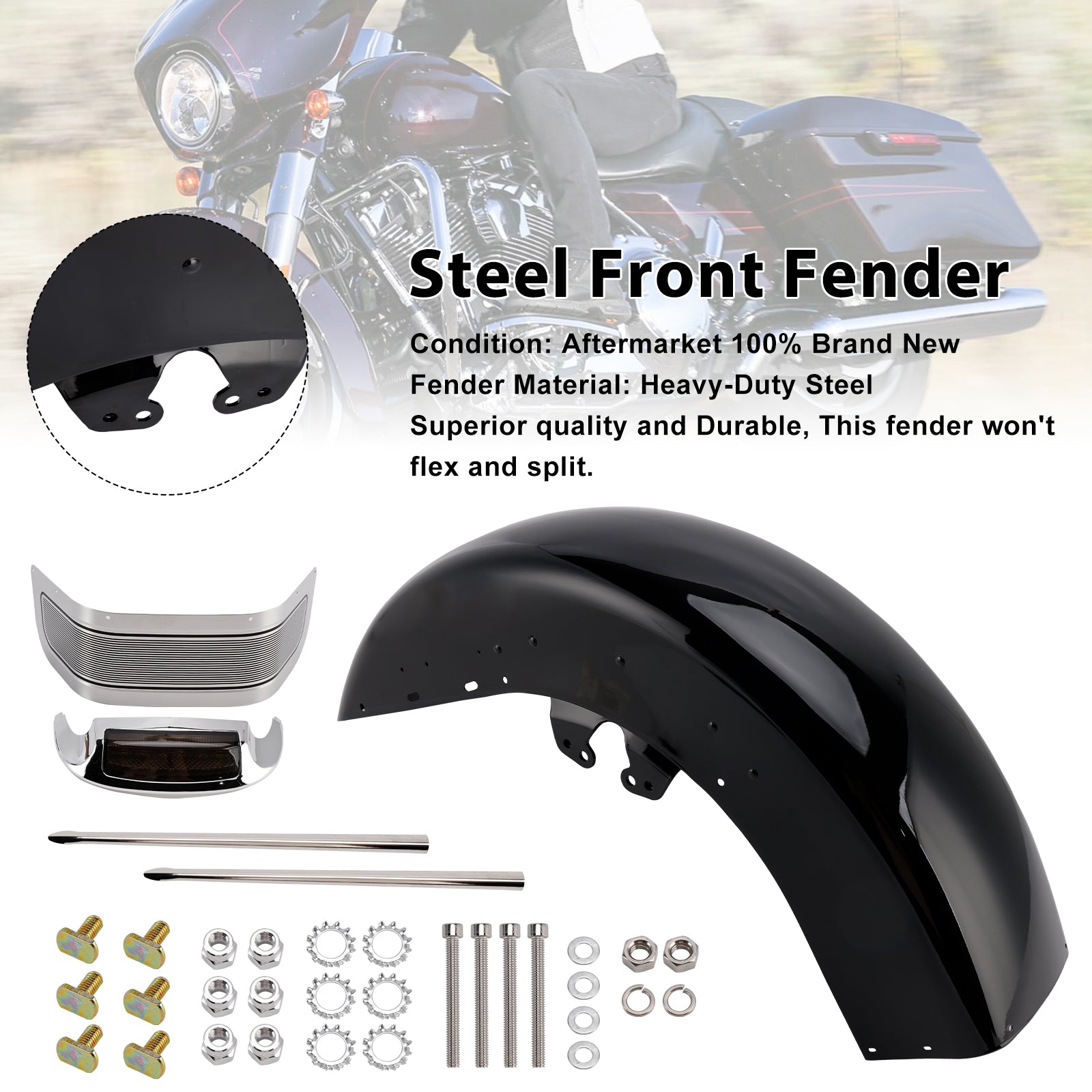 Guardabarros delantero de acero Ultra Limited Touring Electra Glide 2014-2024
