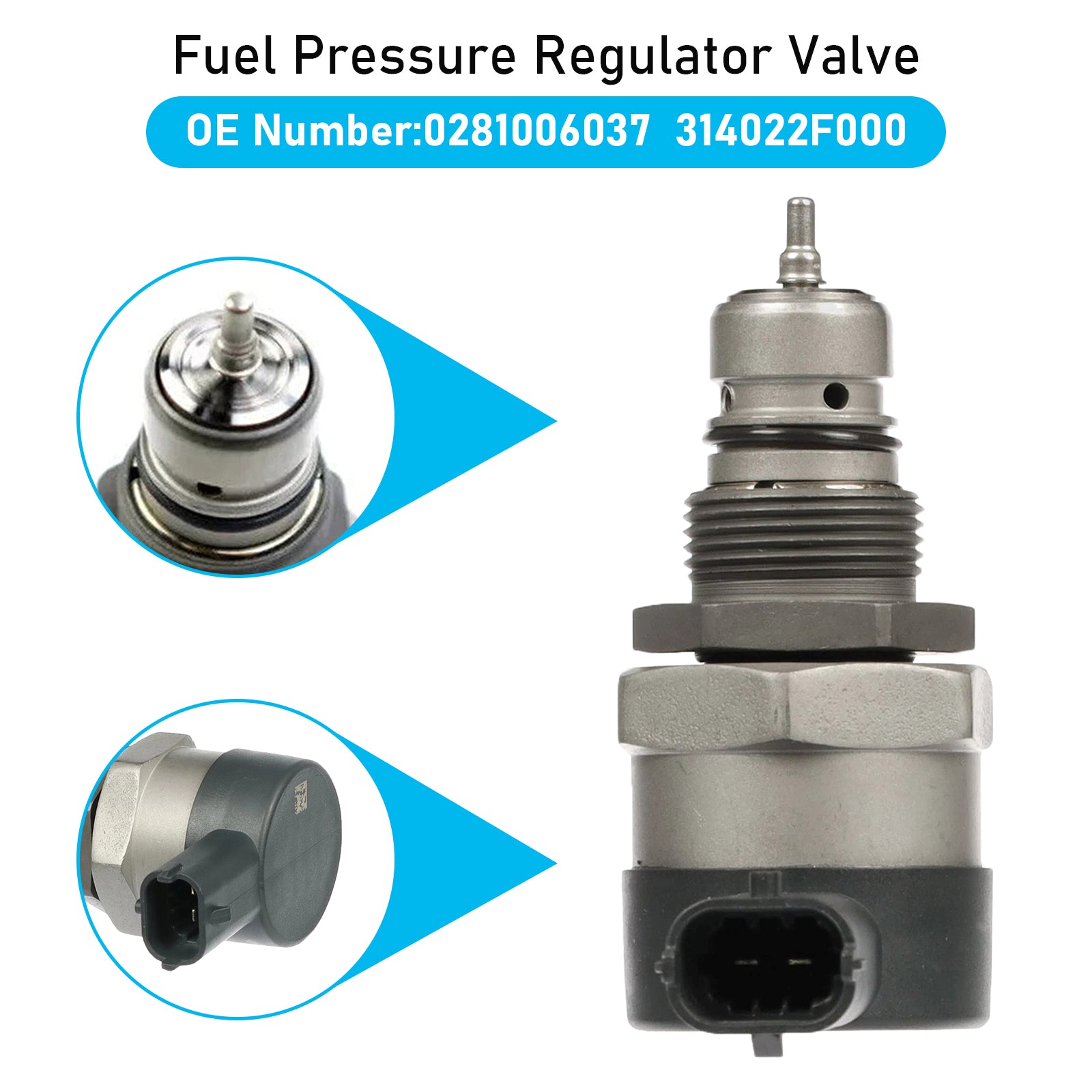 Drivstofftrykkregulatorventil 0281006037 for Hyundai Santa Fe Kia Sorento