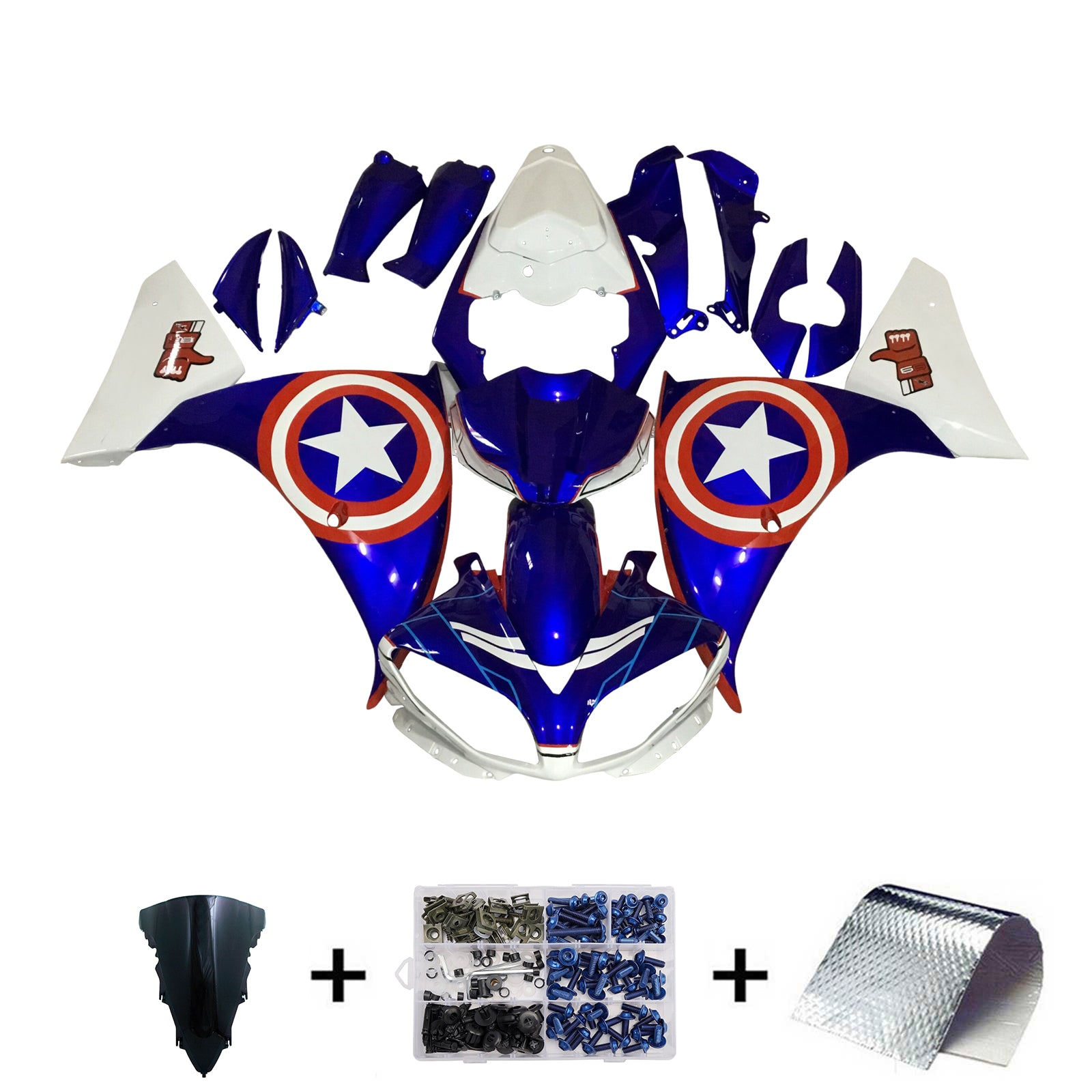 Kit de carénage d'injection carrosserie plastique ABS pour Yamaha YZFR1 YZF-R1 2009-2011
