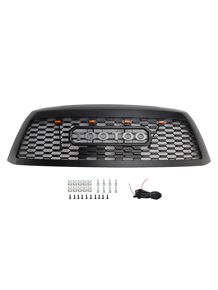 Matte Black Front Bumper Grill Grille Fit Toyota Sequoia 2008-2018 With Led