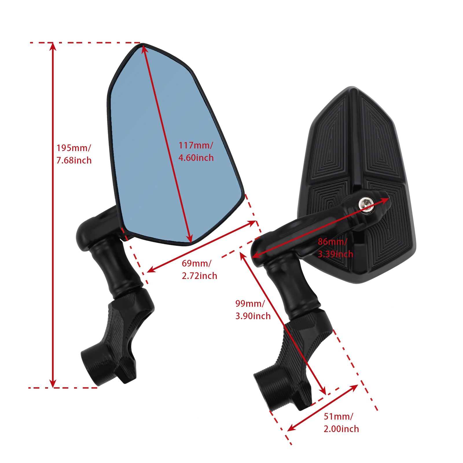 2017-2025 Yamaha X-MAX XMax 250 300 400 Ľavé zrkadlo & Otočenie doprava o 360°